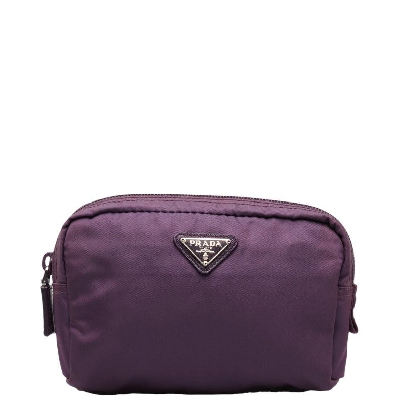 image of Prada Tessuto Cosmetic Pouch in Purple, Women's