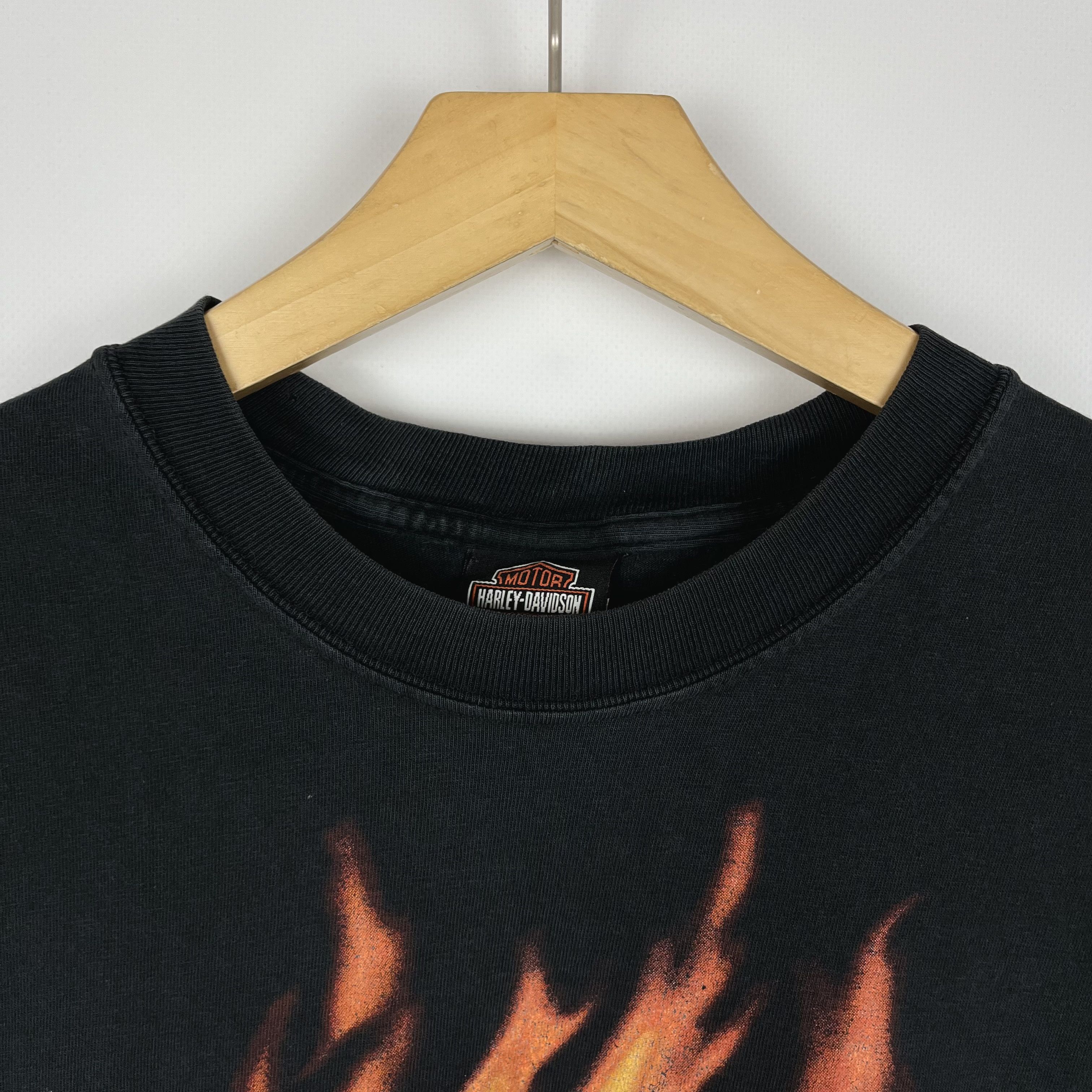 Harley Davidson Vintage Harley Davidson Flame Skull Florida T Shirt 2002 Size US L / EU 52-54 / 3 - 8 Thumbnail