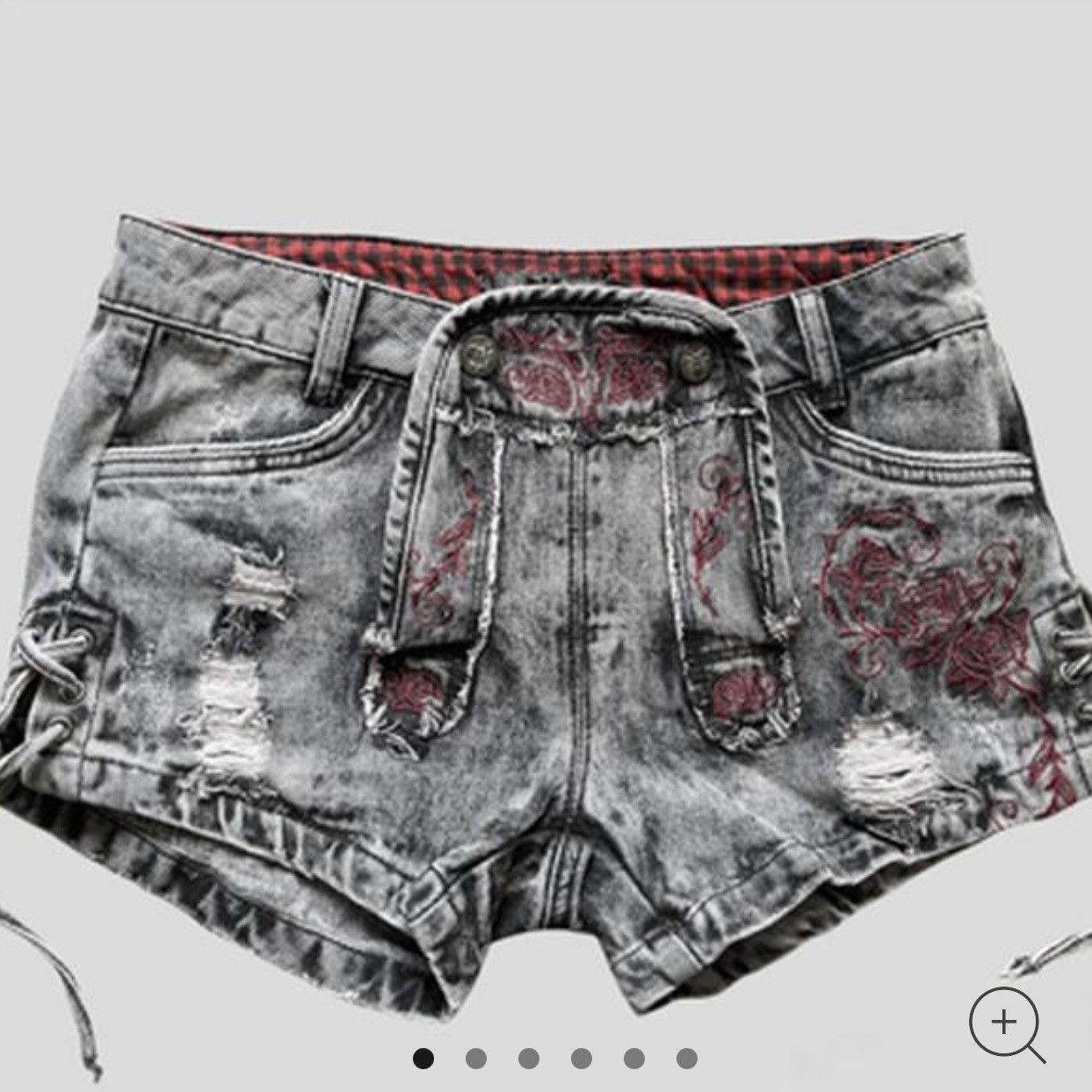 Vintage Black Premium by EMP Grunge denim mini embroidery shorts y2k Size 27" / US 4 / IT 40 - 3 Thumbnail