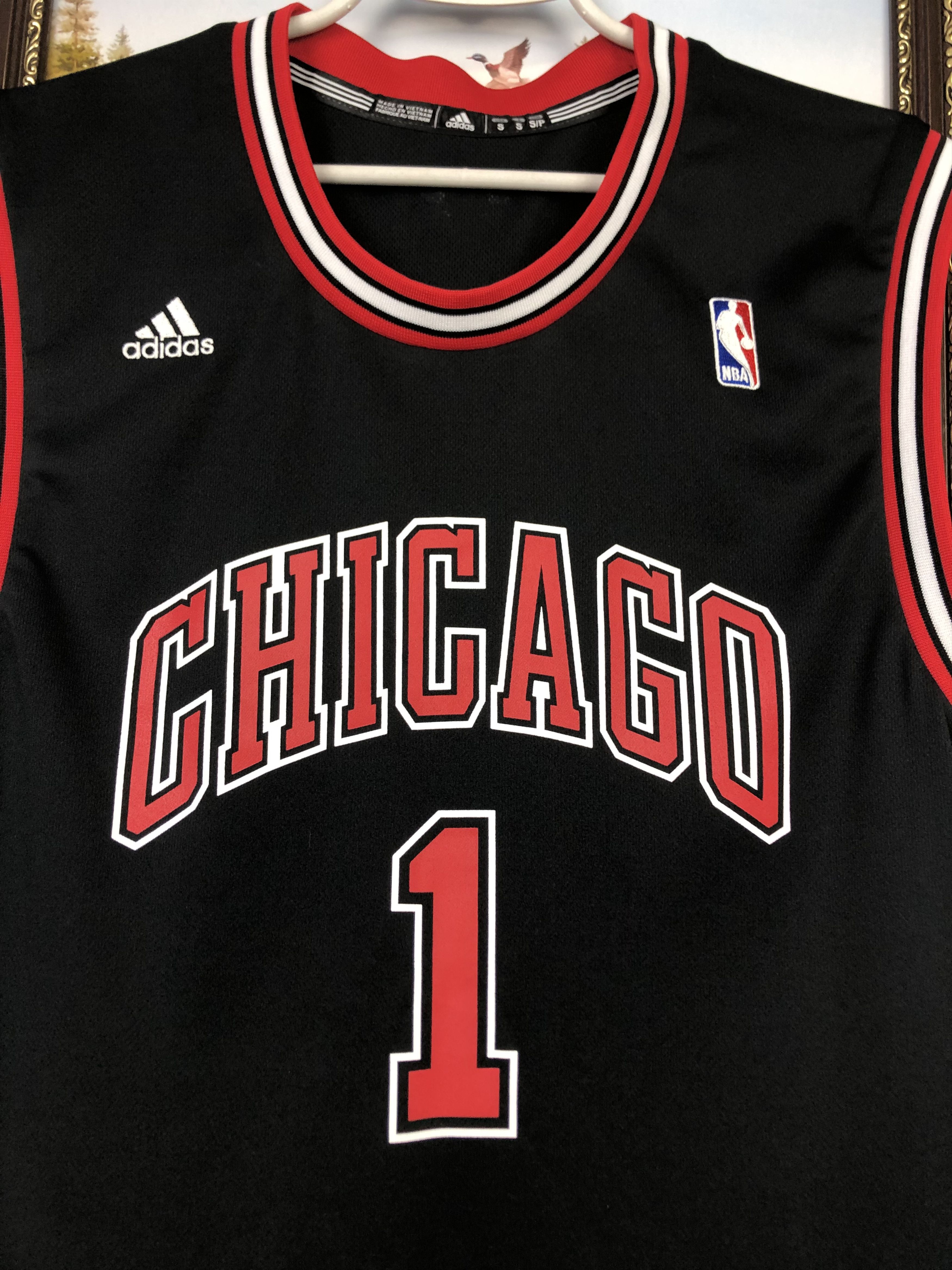 Adidas Adidas Chicago Bulls Black Jersey #1 Rose NBA Tee Hype Size US S / EU 44-46 / 1 - 2 Thumbnail
