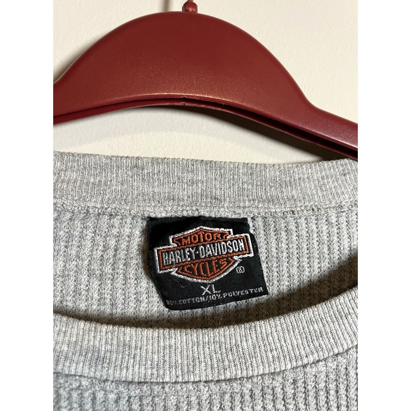 Harley Davidson VINTAGE Harley-Davidson Shirt Men's XL Ribbed Thermal Davenport Iowa Graphic Print 90s Biker Gray Cotton Blend Knit Logo T-Shirt Size US XL / EU 56 / 4 - 4 Thumbnail