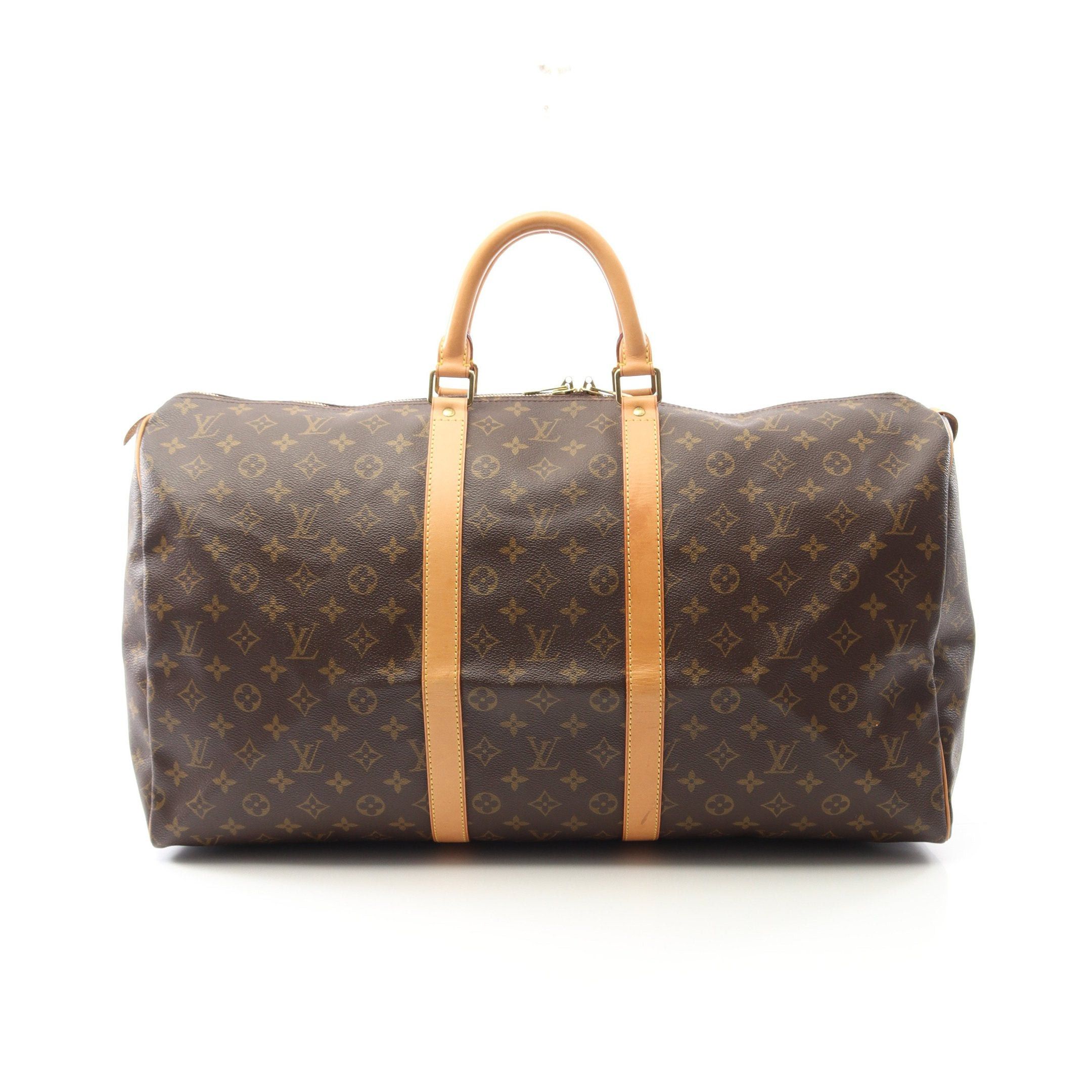 Louis Vuitton Louis Vuitton Keepall 55 Monogram Boston Bag Leather Brown Size ONE SIZE - 1 Thumbnail