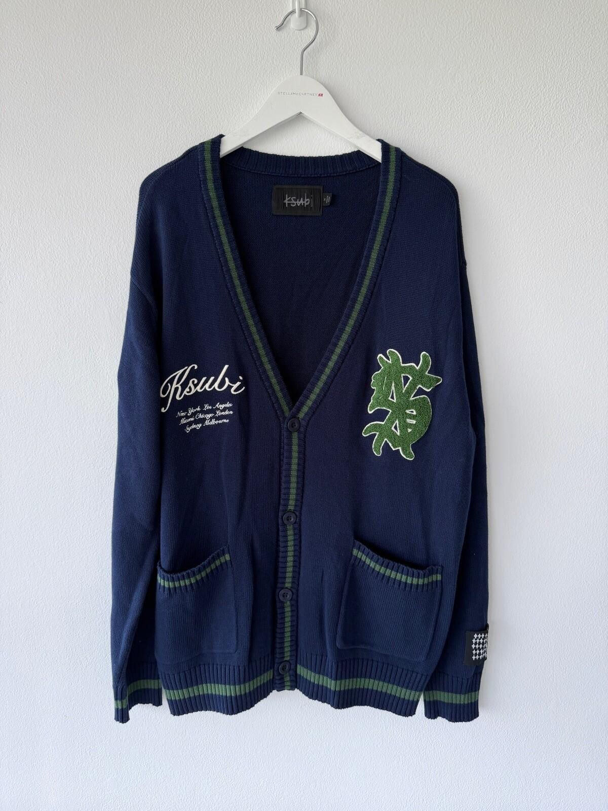 Ksubi new Ksubi mens cardigan knit jumper shirt navy medium m Size US M / EU 48-50 / 2 - 1 Thumbnail