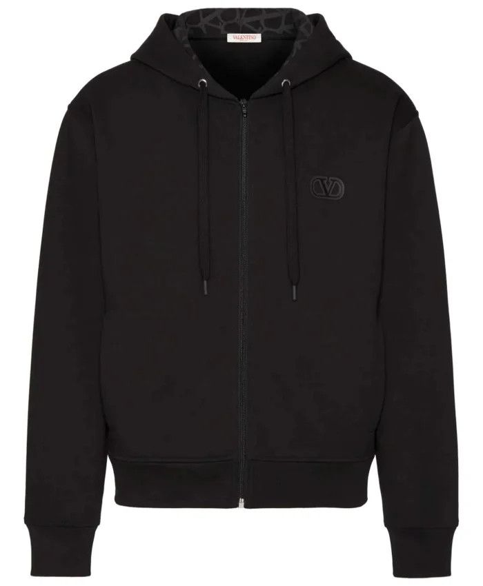 Valentino o1y0525 Logo Hoodie in Black Size US M / EU 48-50 / 2 - 1 Thumbnail