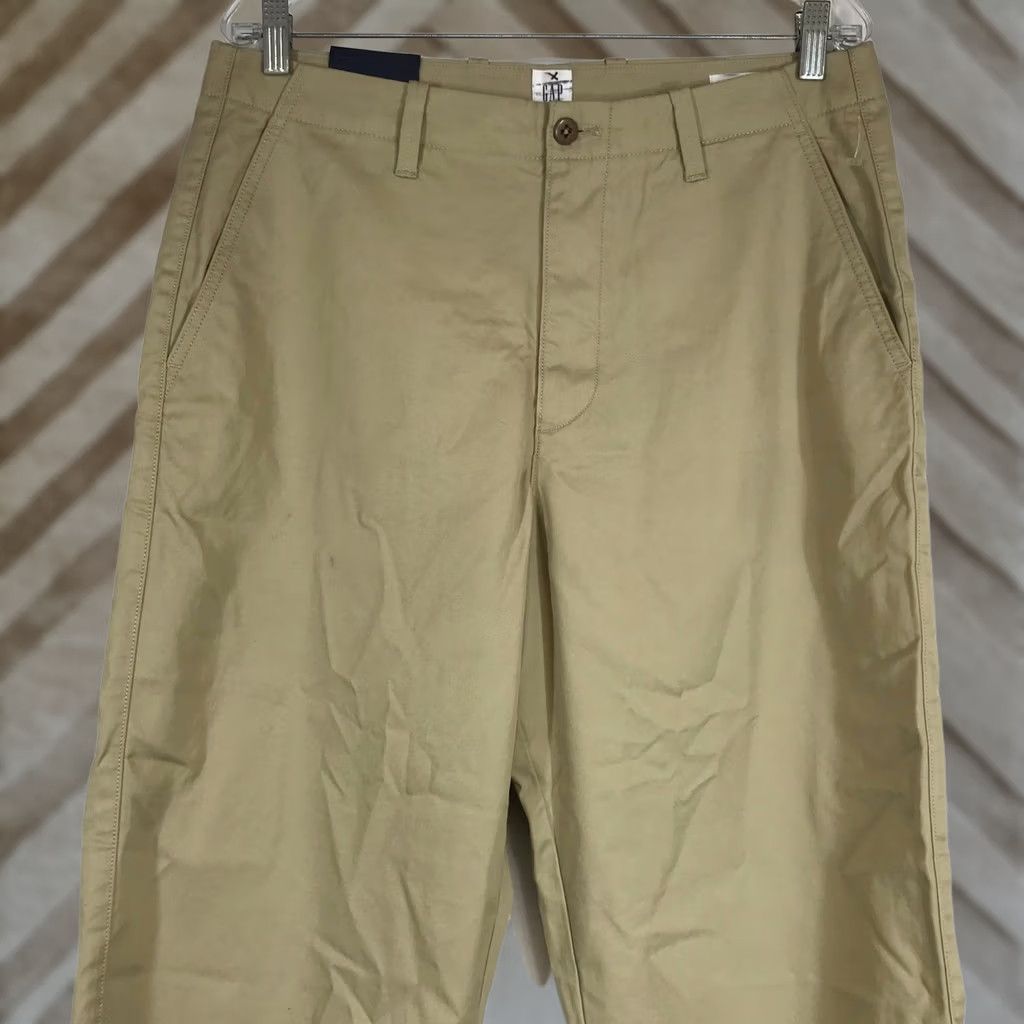 Gap Gap Men Wide-Leg Chino Pants 33 Tan Khaki High Rise Relaxed Fit Inseam 26 Vintage No Size 24" / US 00 / IT 34 - 1 Thumbnail