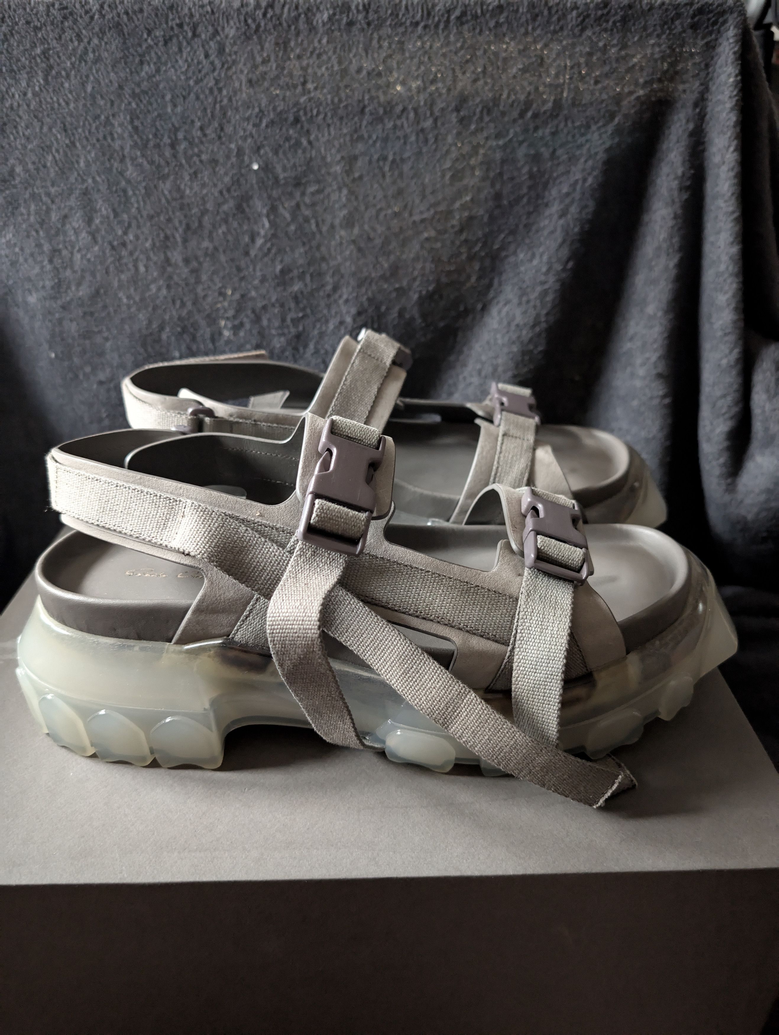 靴 rick owens TRACTOR SANDAL 40 Rick Owens Tractor Chunky Sandals | Black | FARFETCH