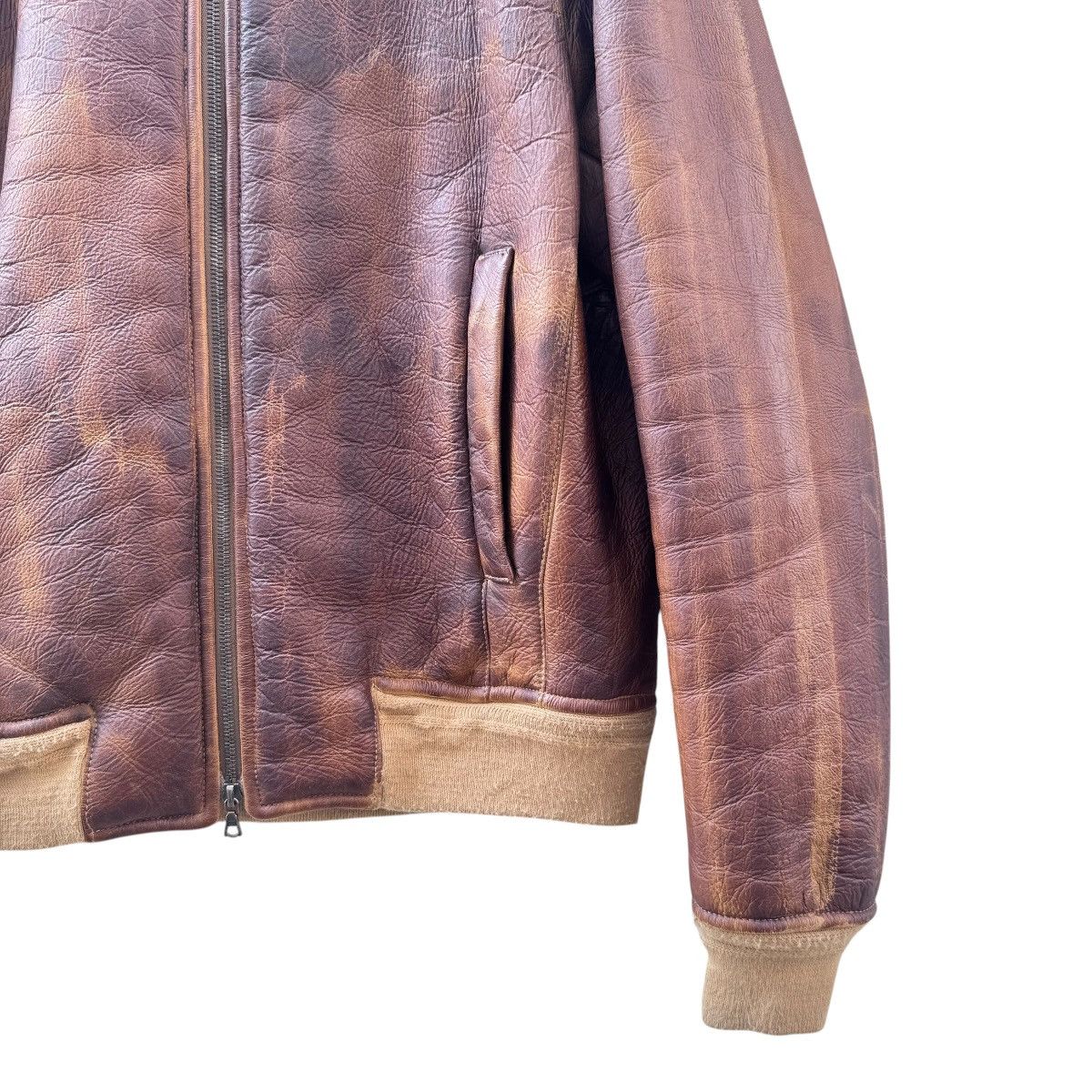 Leather Elia Quaglicia Workshop Shearling Leather Bomber Jacket Size US M / EU 48-50 / 2 - 7 Thumbnail