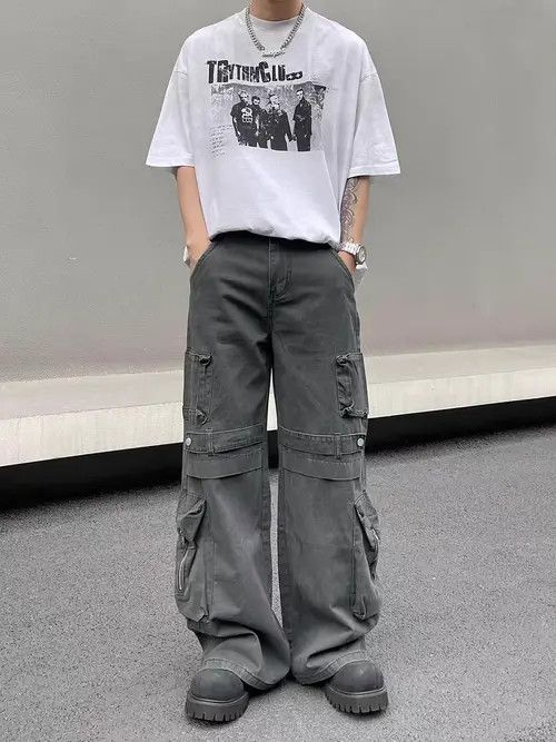 Japanese Brand Kizuki x Asuka Gray High Street Vintage Loose Casual Pants Size US 32 / EU 48 - 5 Thumbnail