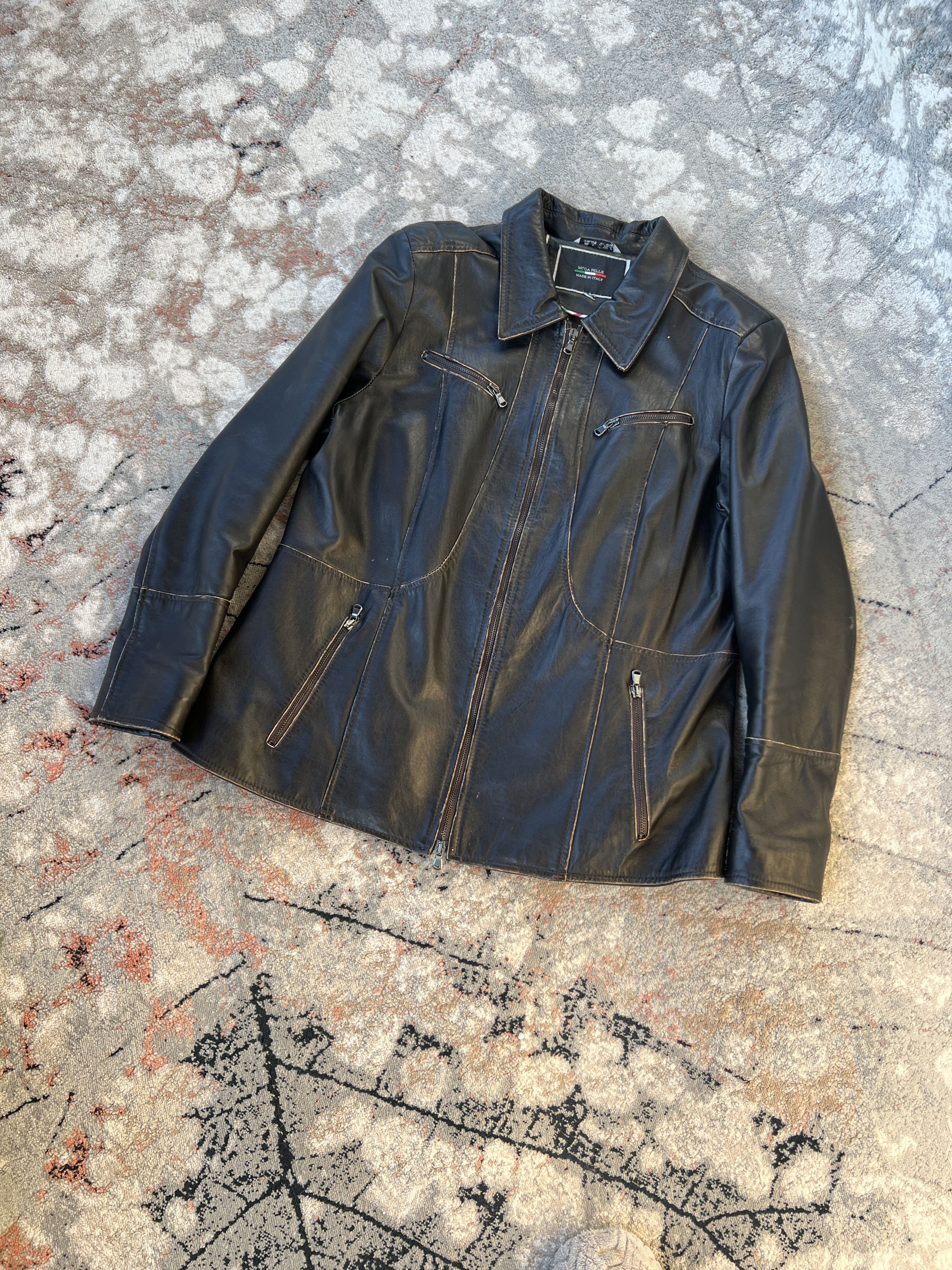 Vintage Moda Pelle Vintage Leather Jacket Size L / US 10 / IT 46 - 1 Thumbnail