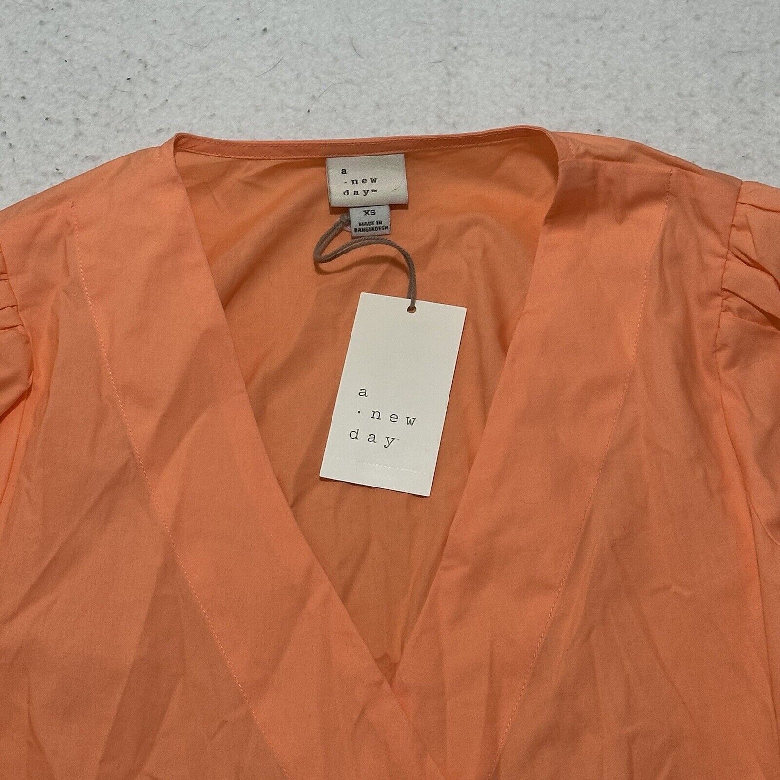 Other A New Day XS Tie Front Wrap Blouse 3/4 Sleeve VNeck Top Size XS / US 0-2 / IT 36-38 - 5 Thumbnail