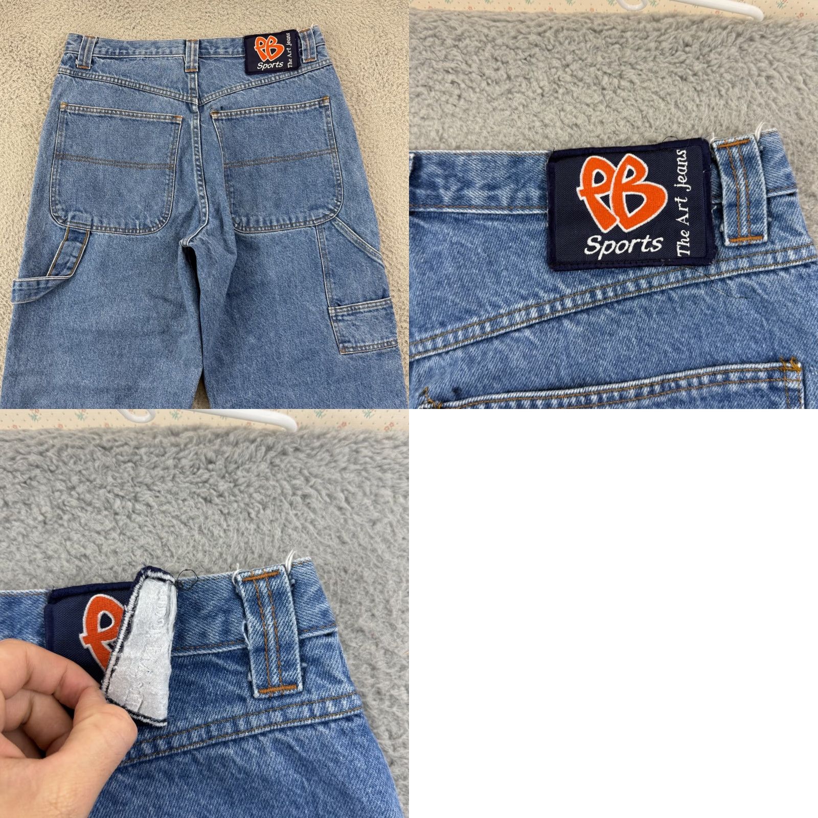 CB Sports VINTAGE PB Sports Jeans Mens 34x32 Blue Grunge Wide Leg Baggy Loose Skate Y2K Jeans Size US 34 / EU 50 - 9 Thumbnail