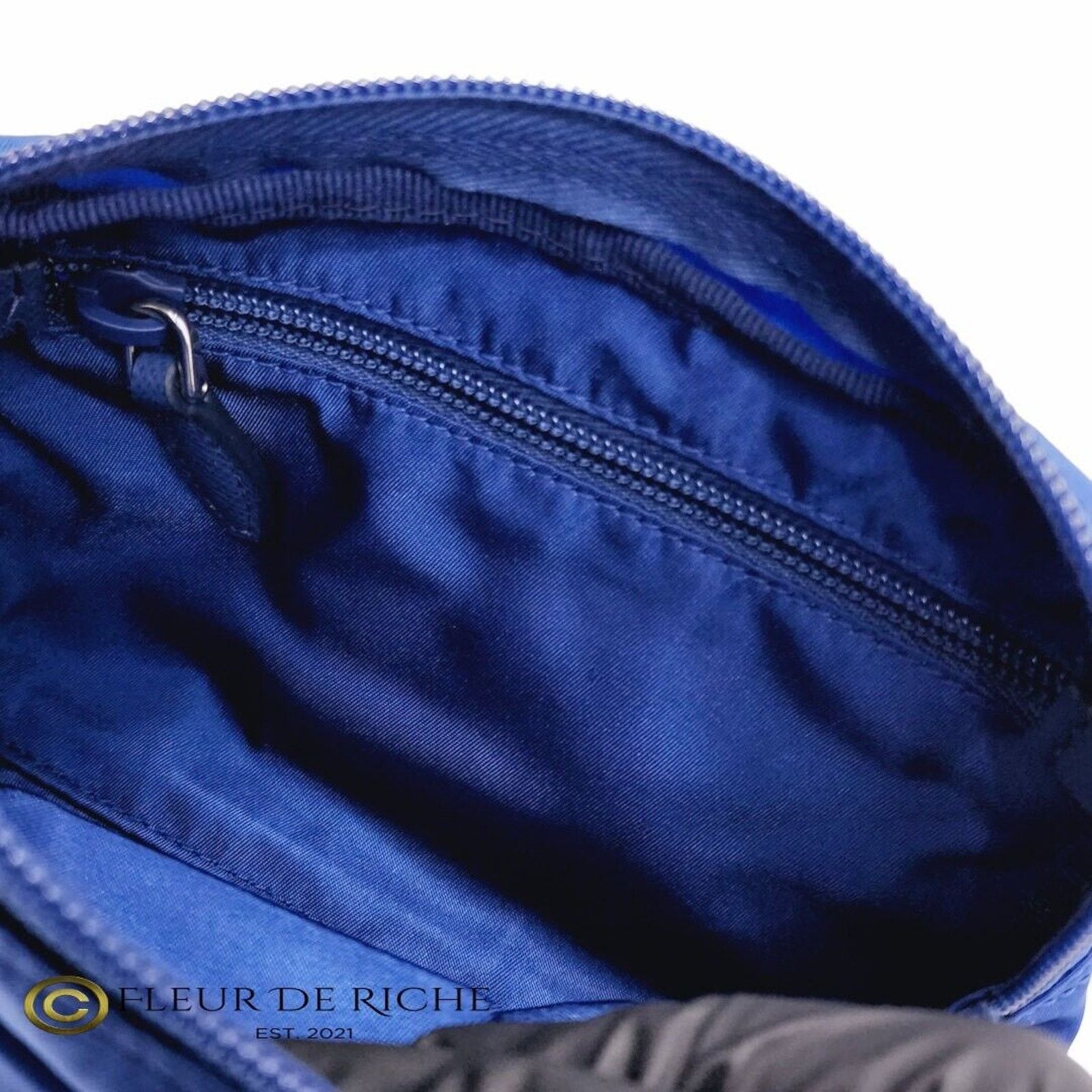 Prada Prada Necessaire Re-Nylon Vela Cosmetic Pouch Blue 1NA021 Size ONE SIZE - 7 Thumbnail