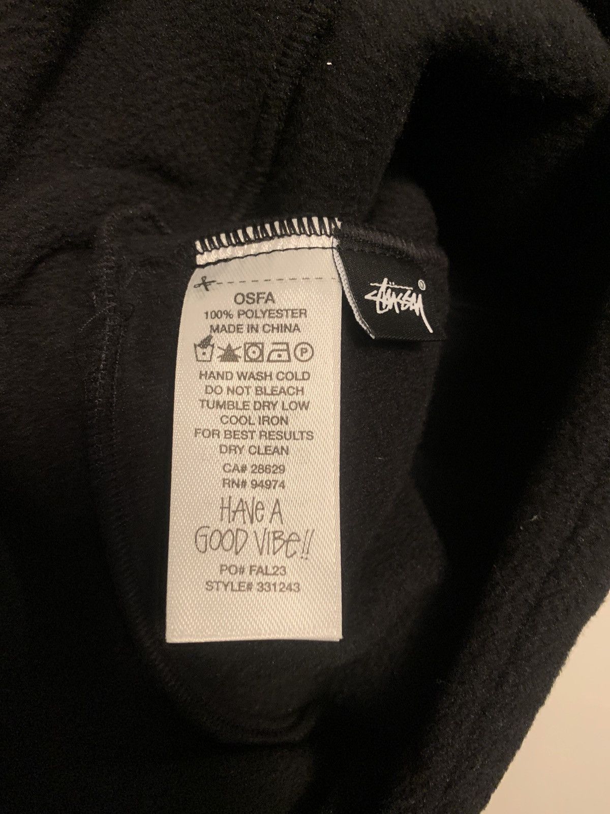 Our Legacy × Stussy Our Legacy x Stussy Workshop Polar Fleece Beanie Black Size ONE SIZE - 3 Thumbnail