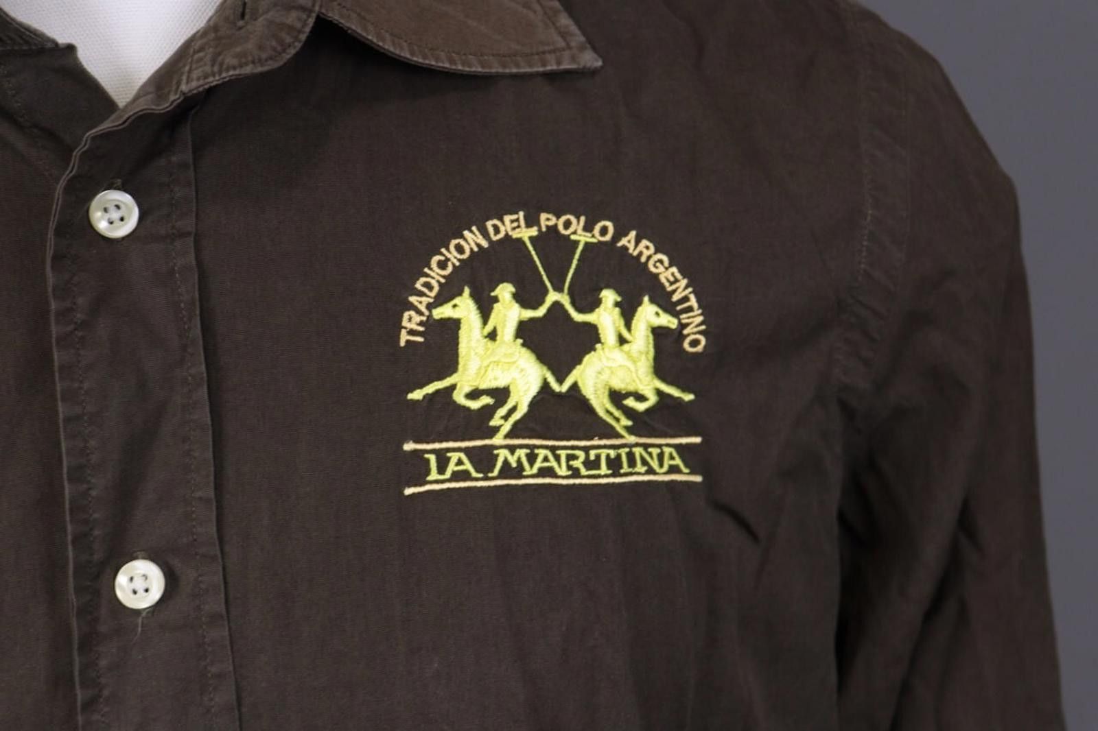 La Martina La Martina Buenos Aires Brown Button Down Shirt Size XL Size US XL / EU 56 / 4 - 4 Thumbnail
