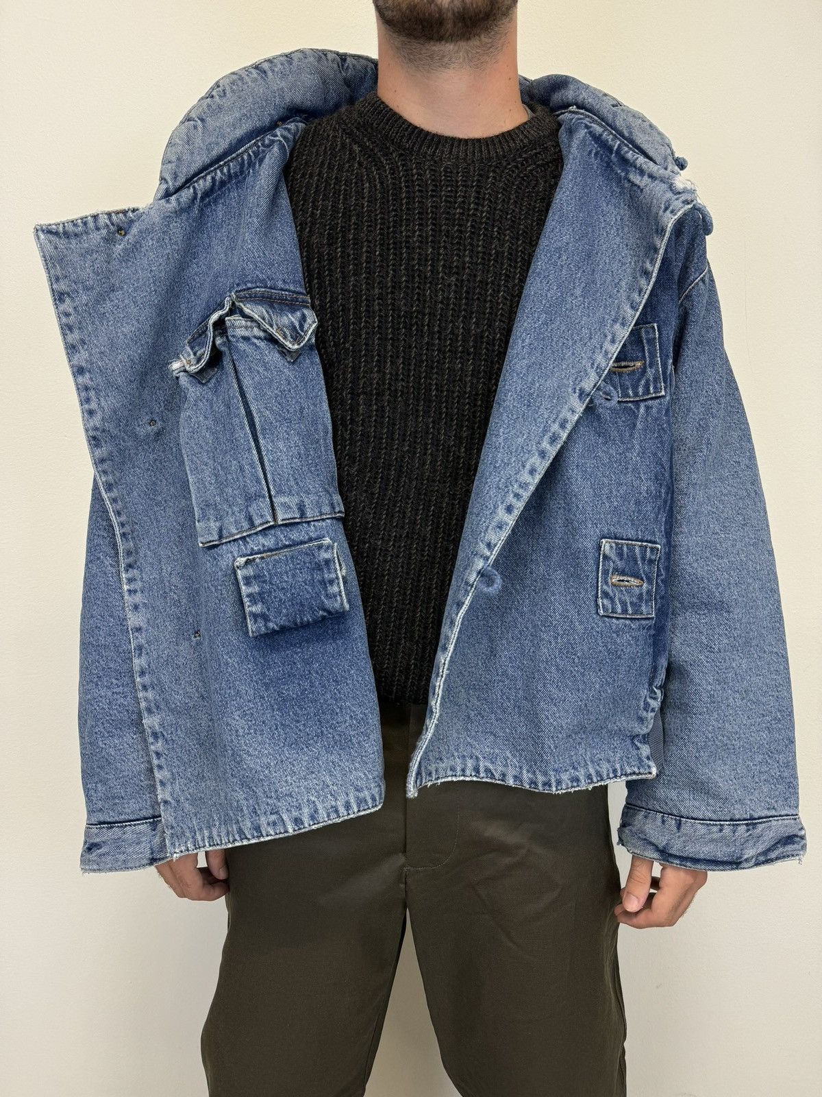 Katharine Hamnett London 1980s Katharine Hamnett padded denim double breasted bomber Size US XL / EU 56 / 4 - 3 Thumbnail