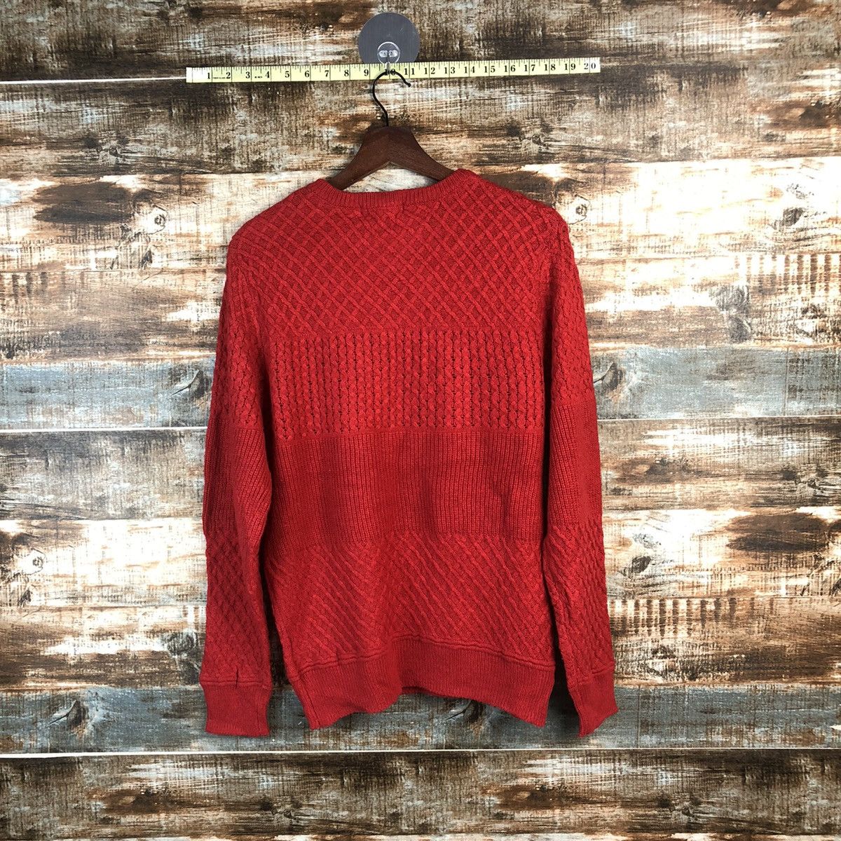 Homespun Knitwear DL Back Number japan Red sweatshirt Knitwear #C509 Size US S / EU 44-46 / 1 - 12 Thumbnail