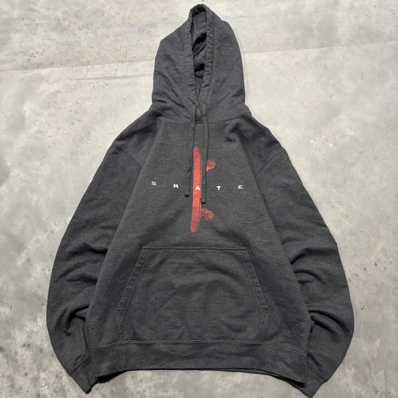Japanese Brand × Vintage Crazy Vintage Y2K/2000s Grey Skate Streetwear Skater Hoodie! Size US M / EU 48-50 / 2 - 1 Thumbnail