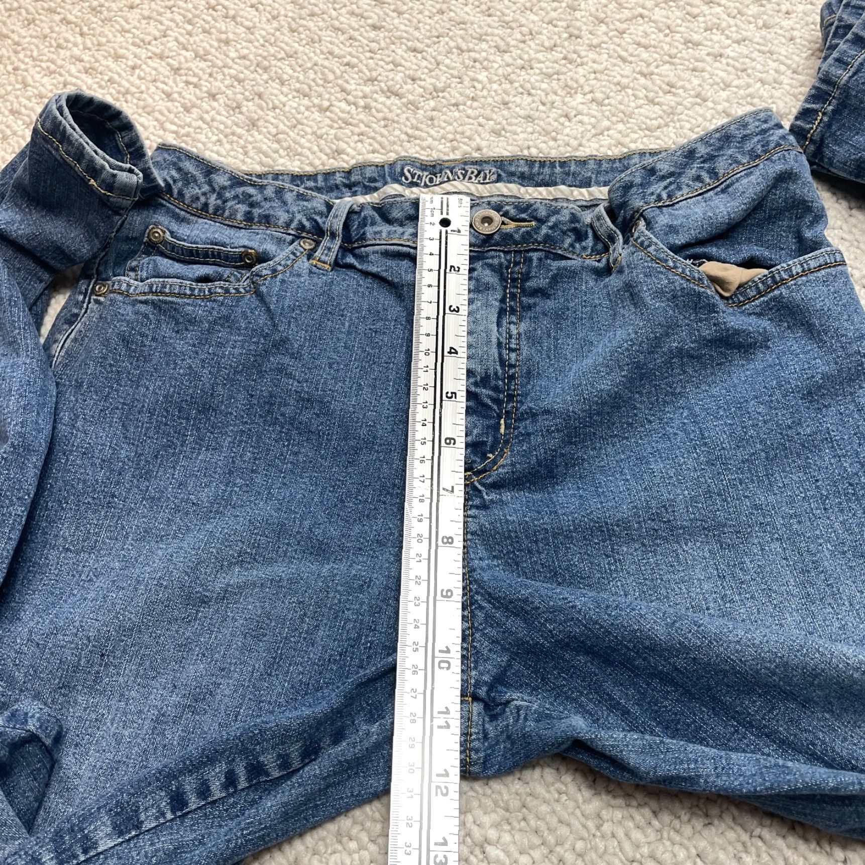 Vintage St. John's Bay Jeans Womens 12 Blue Denim Bootcut Medium Wash Mid Rise 32x31.5 Size 34" / US 12 / IT 48 - 4 Thumbnail