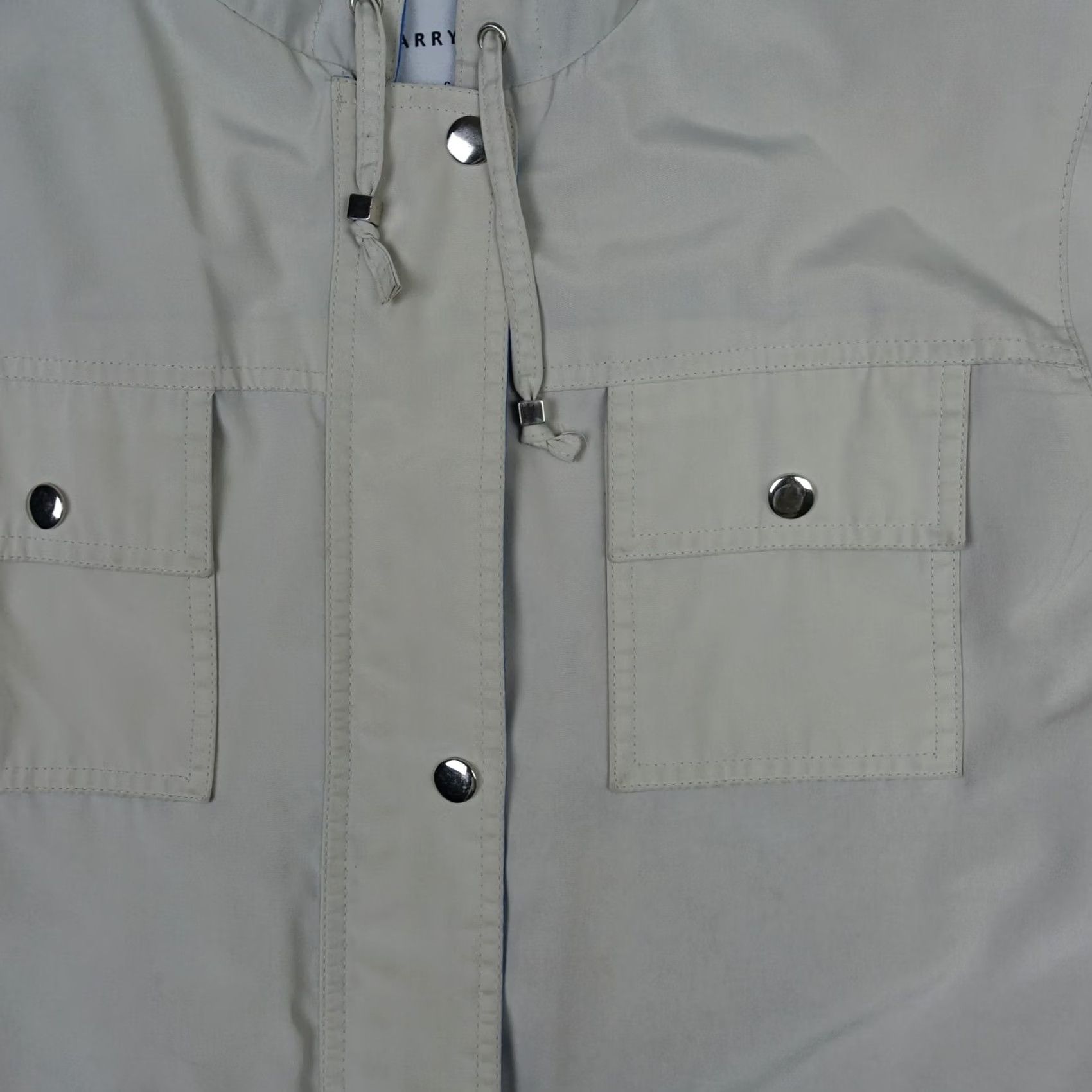 Vintage Larry Levine Jacket Womens Small Beige Rain Coat Parka Utility Sport Military Hooded Pockets Lined Long Sleeve Casual Travel Womens Size S Beige Size S / US 4 / IT 40 - 3 Thumbnail