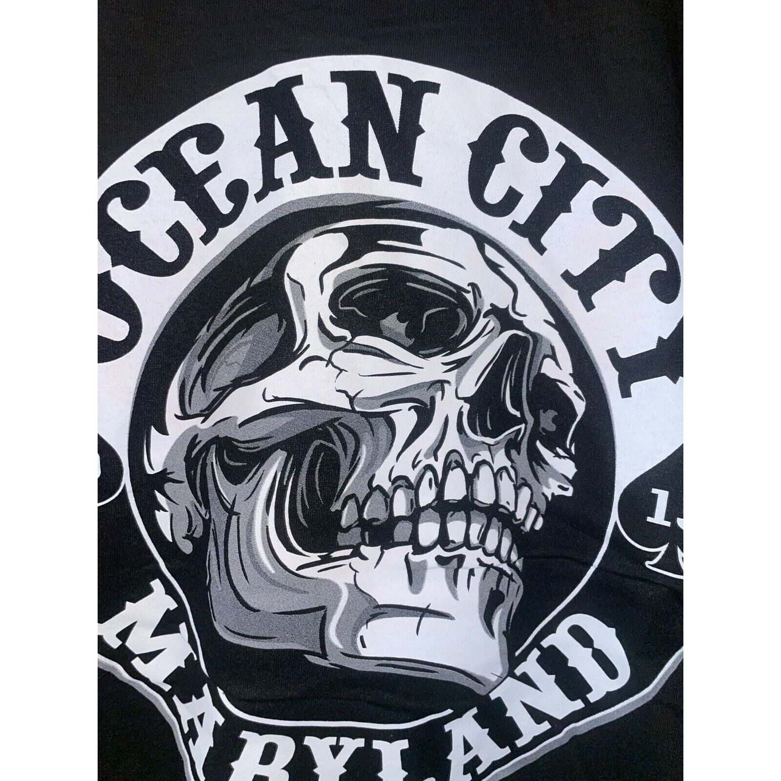 Other Ocean City Biker Shirt Maryland Skull Graphic Black L Tee Size US L / EU 52-54 / 3 - 6 Thumbnail