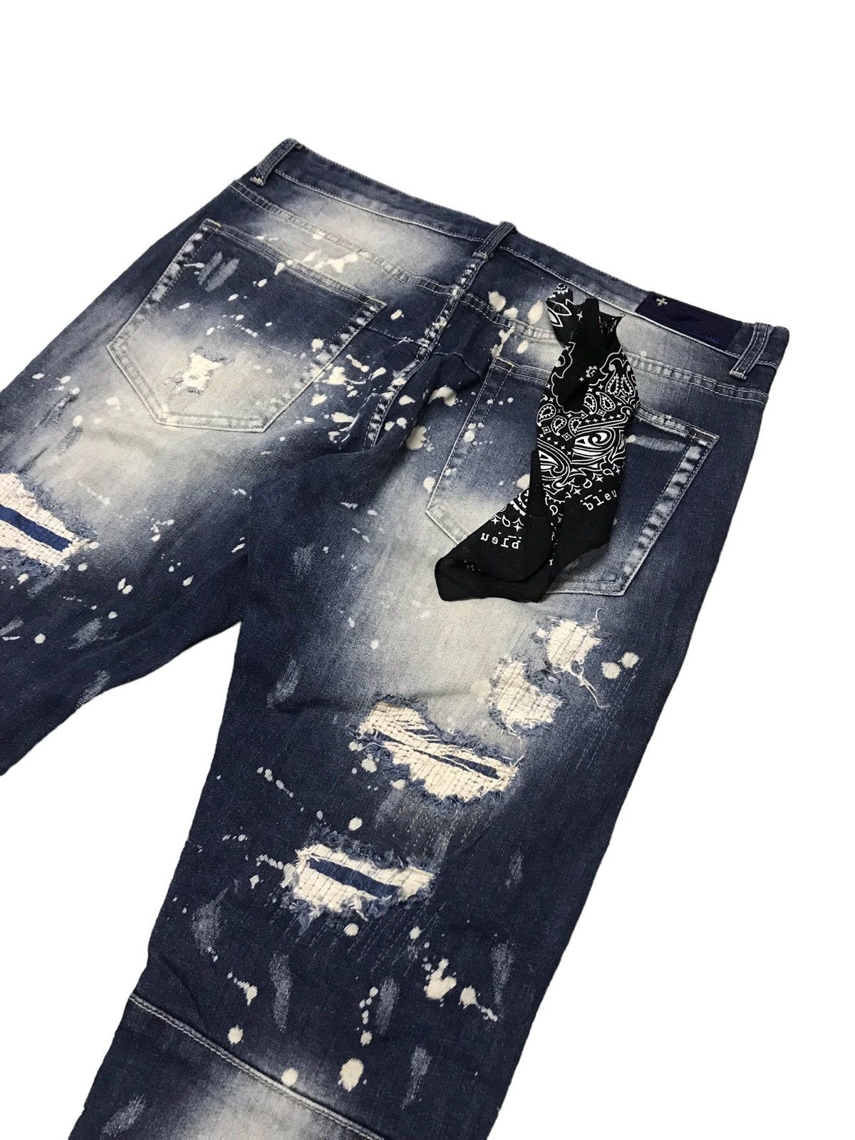 Seditionaries 🔥🔥VERY RARE🔥🔥Bleu Noir Cross Patchwork Distressed Jeans Size US 37 - 11 Thumbnail