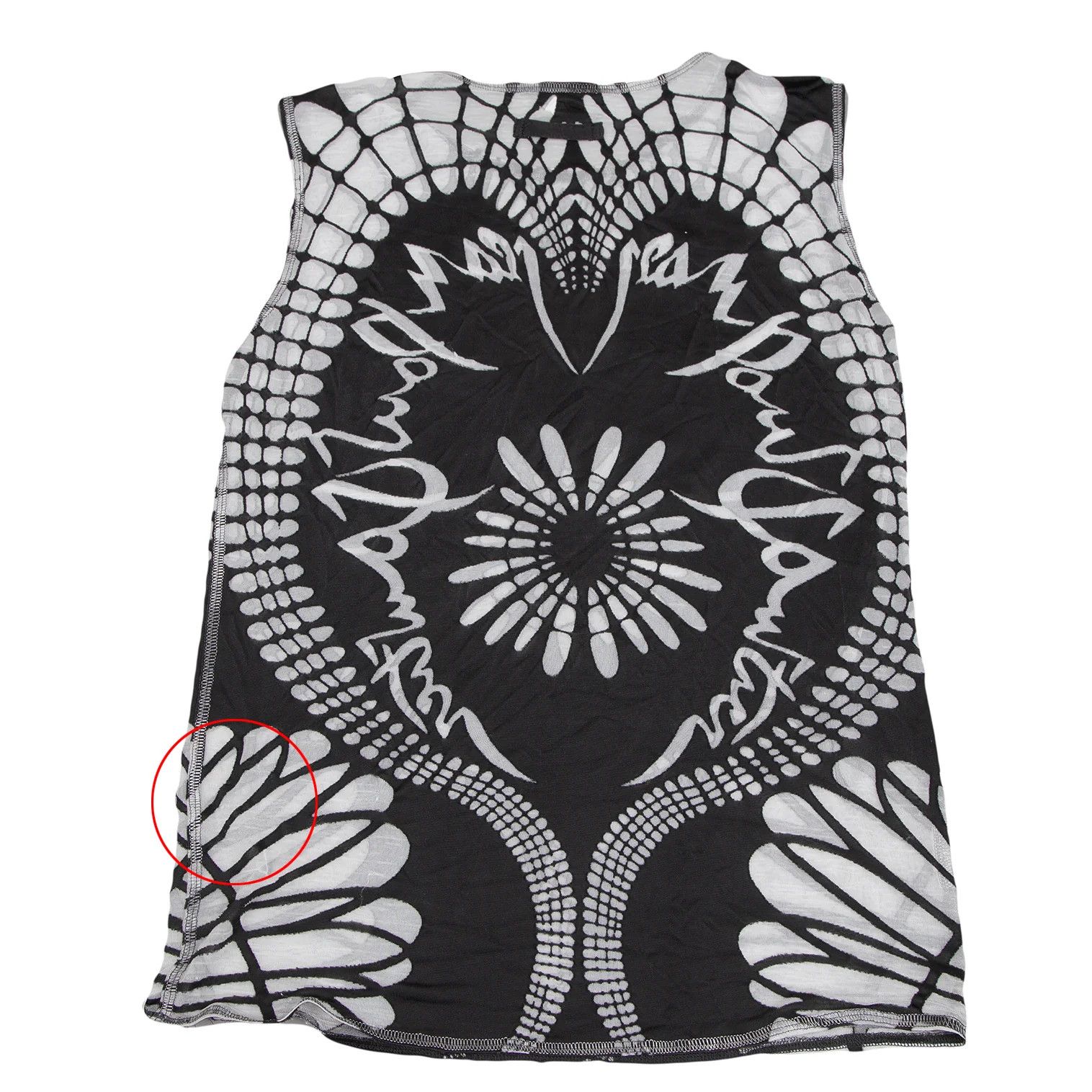 Jean Paul Gaultier Sheer Opalescent Tank Top in Black and White, Size 48 Size US M / EU 48-50 / 2 - 10 Thumbnail