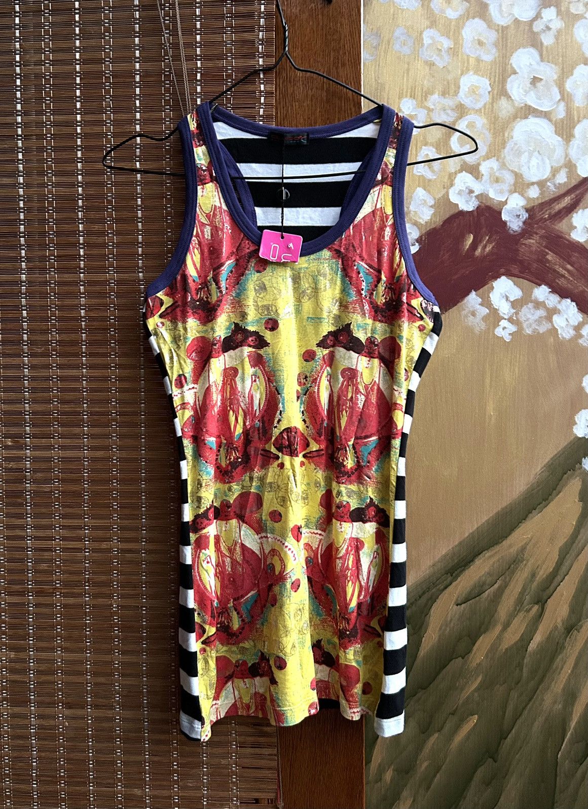 Vintage Y2K Custo Barcelona Printed Tank Top Size 1