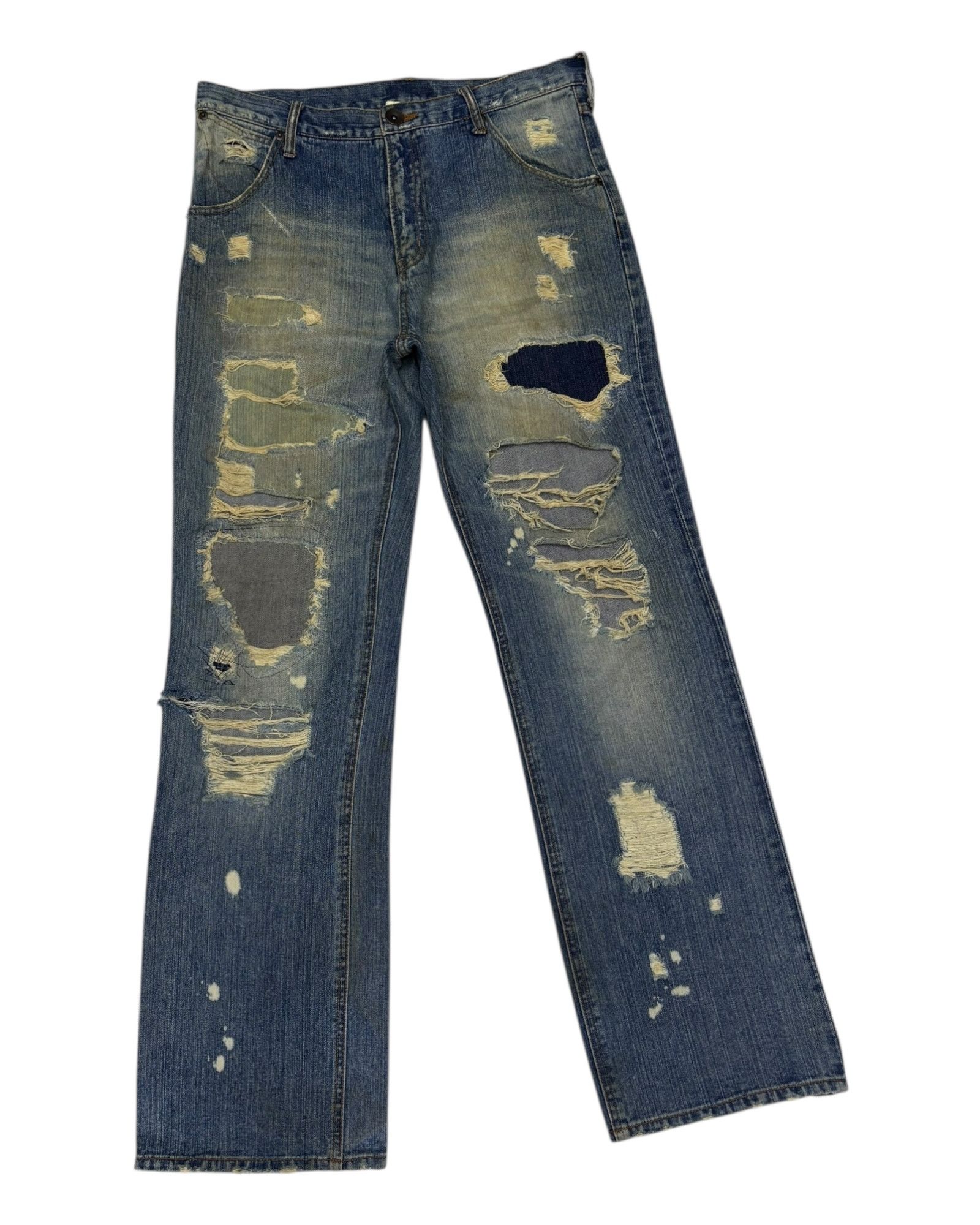 G-Star × Hysteric Glamour × Kapital VINTAGE RARE PATCHWORK DISTRESSED DENIM G LAND JEANS Size US 33 - 6 Thumbnail