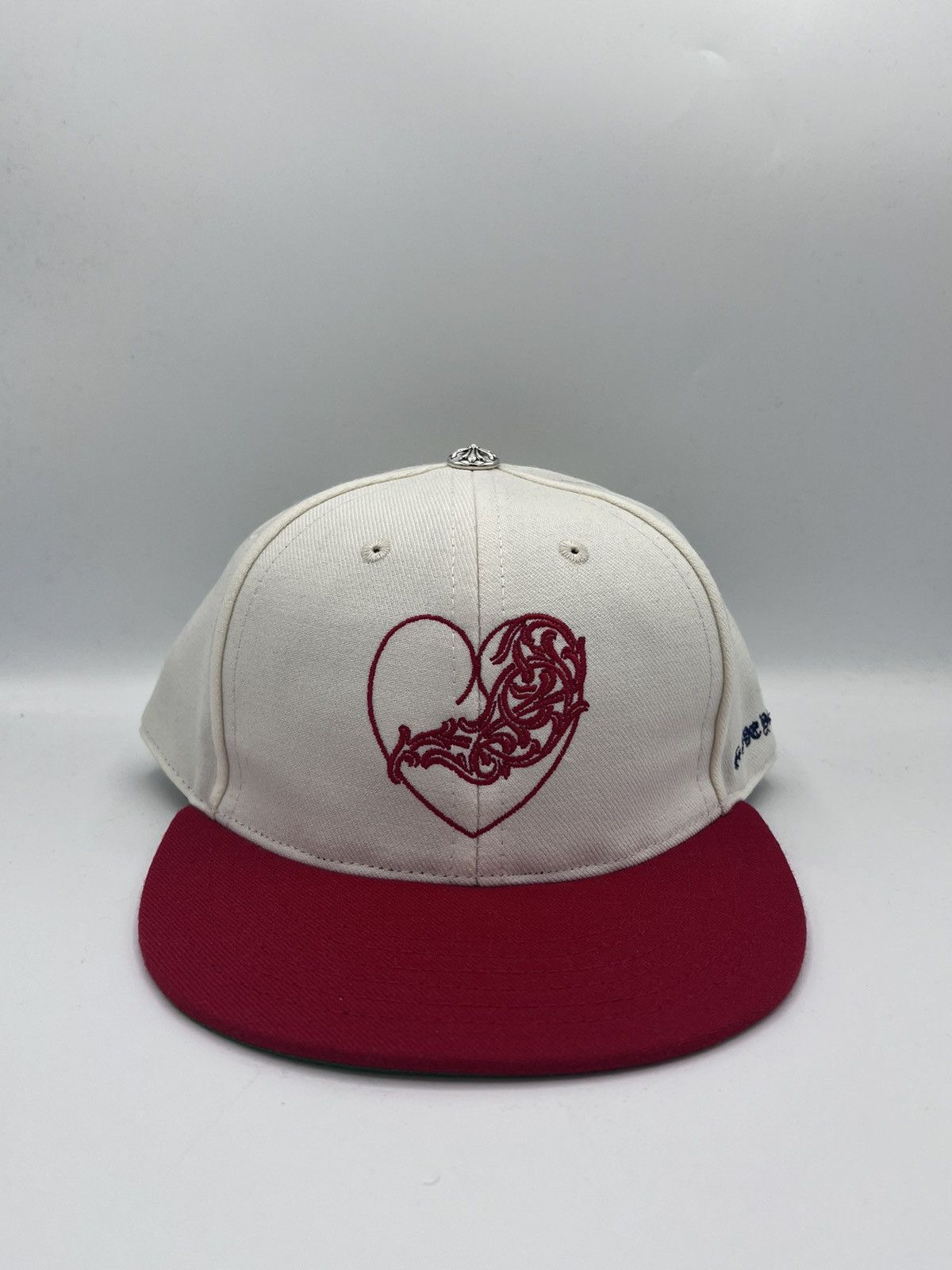 Chrome Hearts Chrome Hearts Wool Acrylic Serge Ivory/Red Fitted Hat Size ONE SIZE - 1 Thumbnail