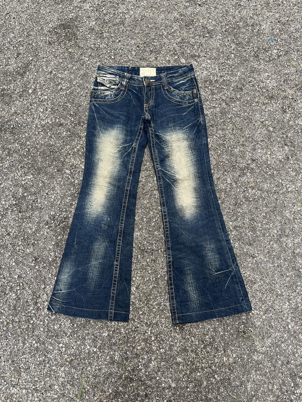 Hysteric Glamour Super Flare Vintage Exotic Denim Lolita Rusty Washed Jeans Size 27" / US 4 / IT 40 - 1 Thumbnail