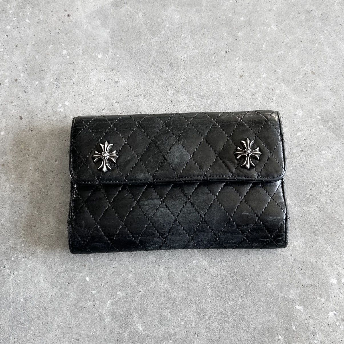 Chrome Hearts ‘Wave4’ Quilted Lambskin Maltese Cross Leather Wallet Size ONE SIZE - 5 Thumbnail