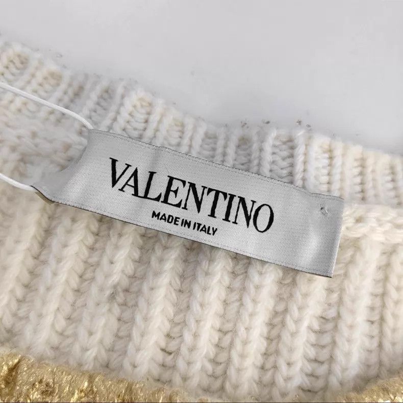 Valentino Valentino Gold wool-blend knitted top Size L / US 10 / IT 46 - 5 Thumbnail