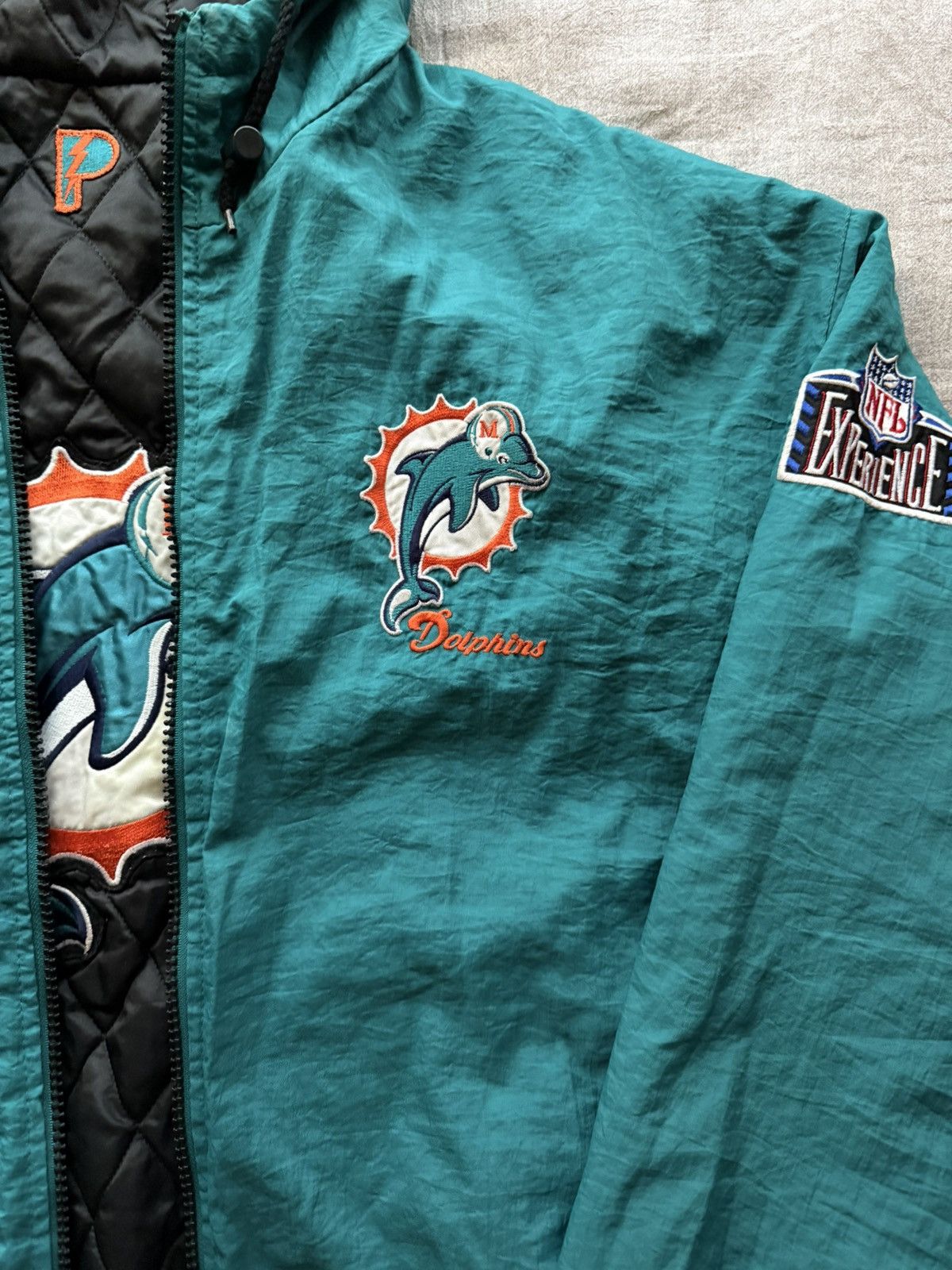 NFL × Pro Player Vintage Miami Dolphins Jacket Size US XL / EU 56 / 4 - 4 Thumbnail