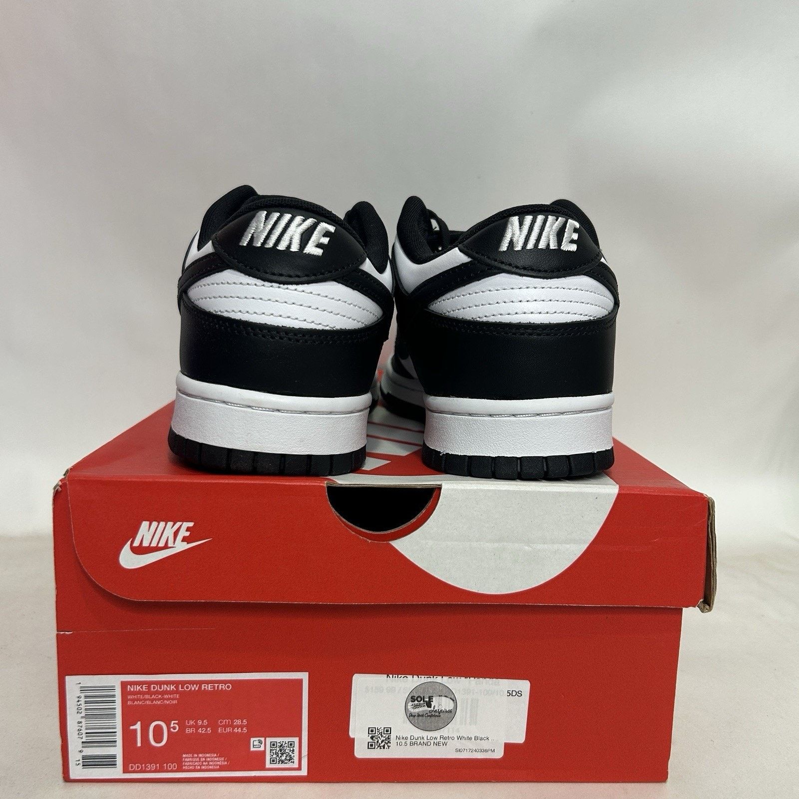 Nike Nike Dunk Low Retro “Black White/Panda” Size US 10.5 / EU 43-44 - 4 Thumbnail