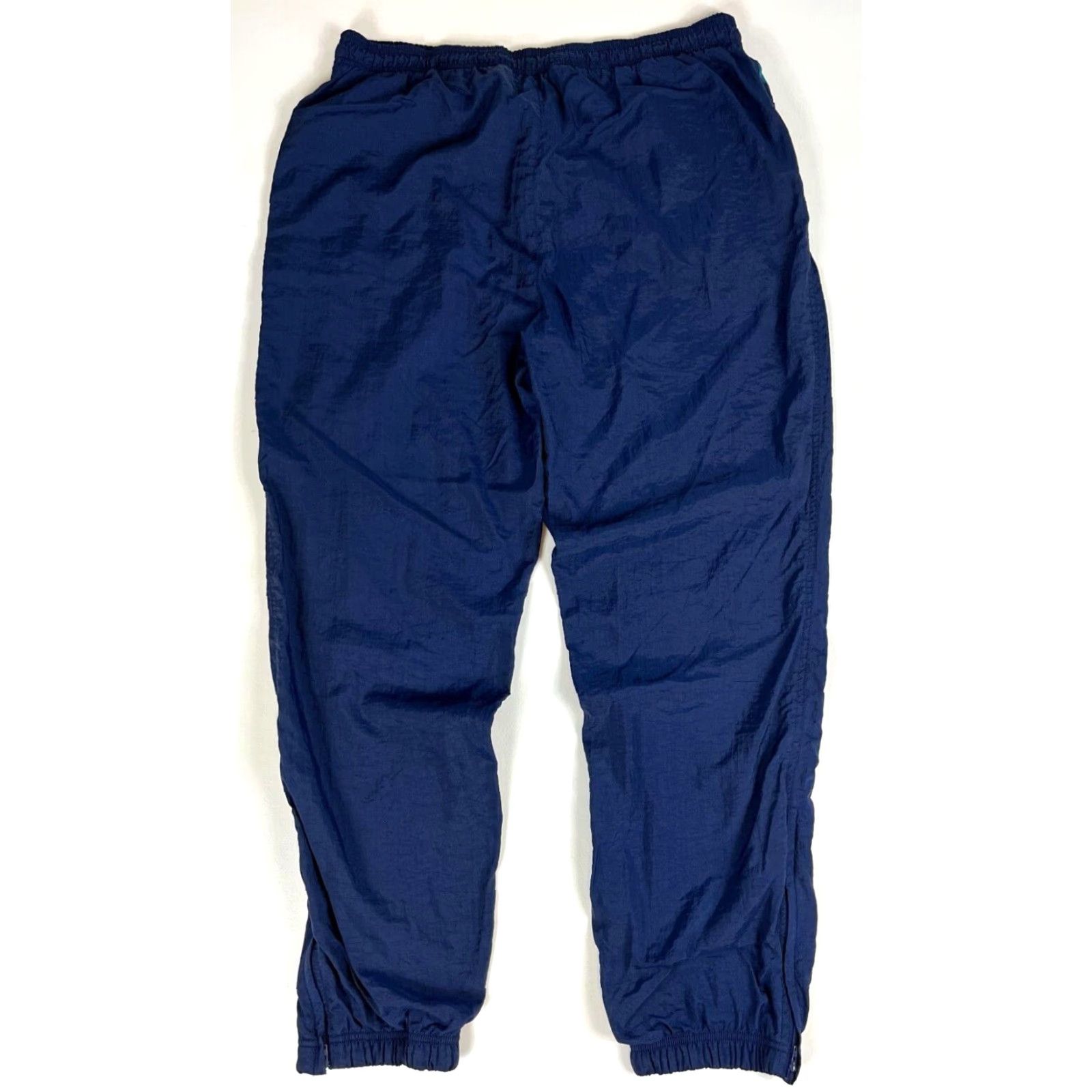 Nike Nike Men's Vintage Nylon Track Pants Lined Navy Blue 90s Sz L Athletic Pockets Size US 33 - 2 Thumbnail