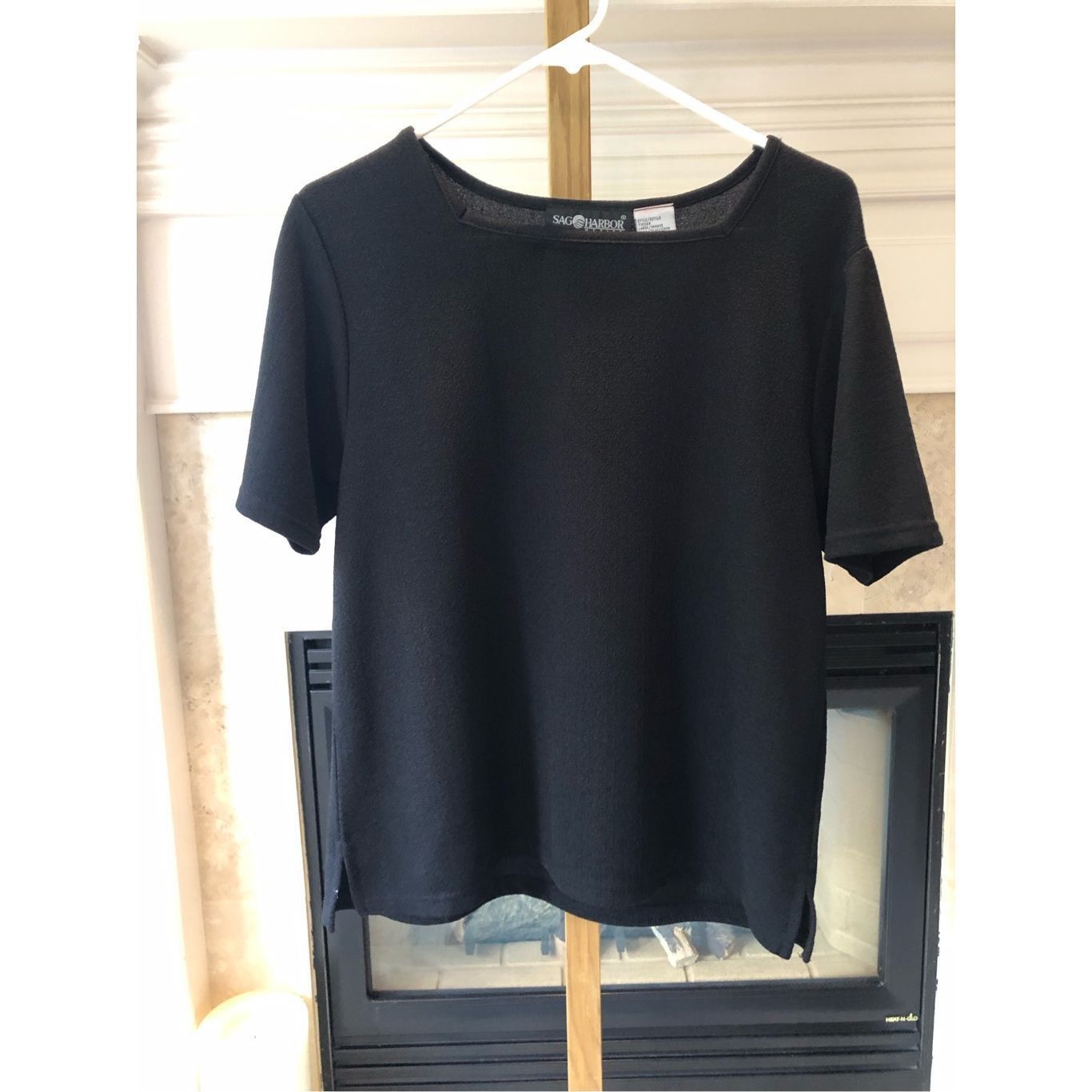 Other Sag Harbor Women’s Elegant Black Short Sleeve Blouse Size Petite L Size L / US 10 / IT 46 - 1 Thumbnail
