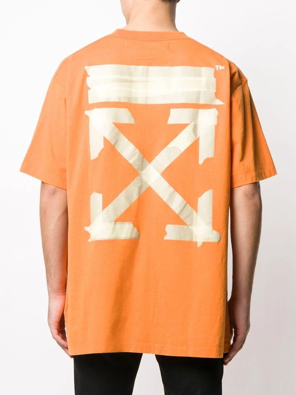 Orange Tape Arrows Logo Oversized T-Shirt