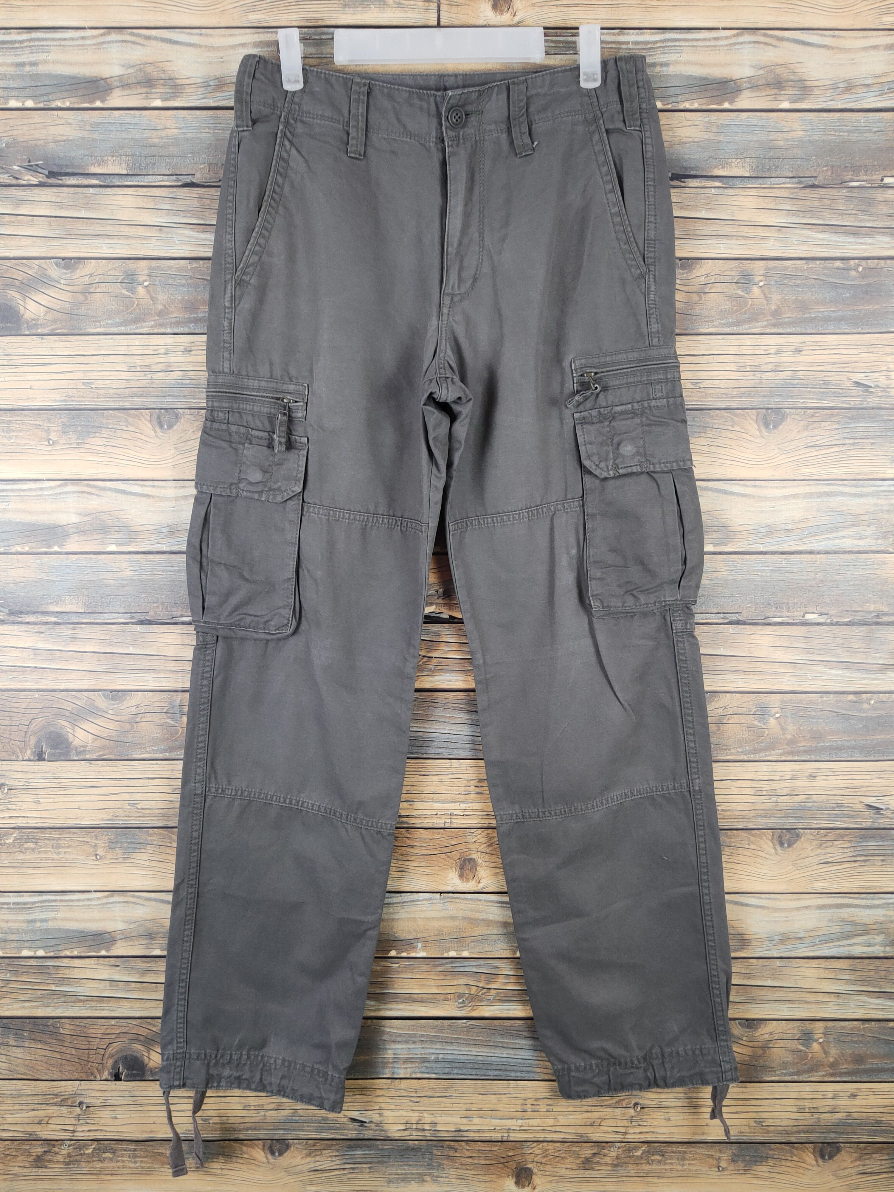 Japanese Brand Uniqlo Olive Multipocket Tactical Cargo Pants #W1049 Size US 31 - 1 Thumbnail