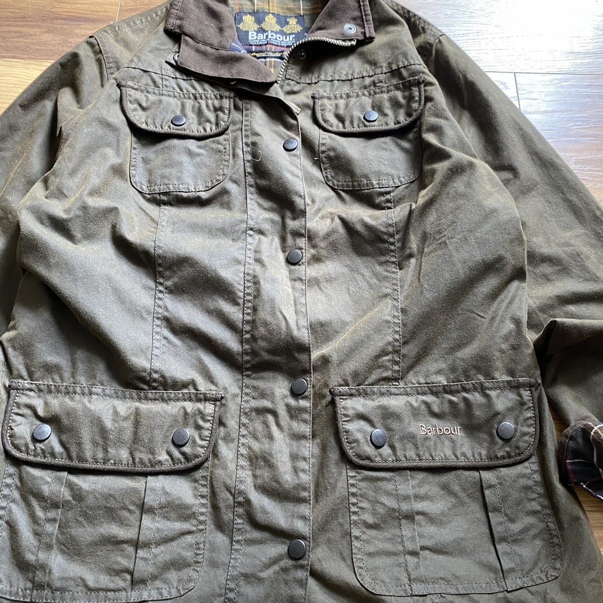 Barbour Vintage Barbour Green Womens Utility Waxed Jacket Size Uk 16 Size XL / US 12-14 / IT 48-50 - 3 Thumbnail