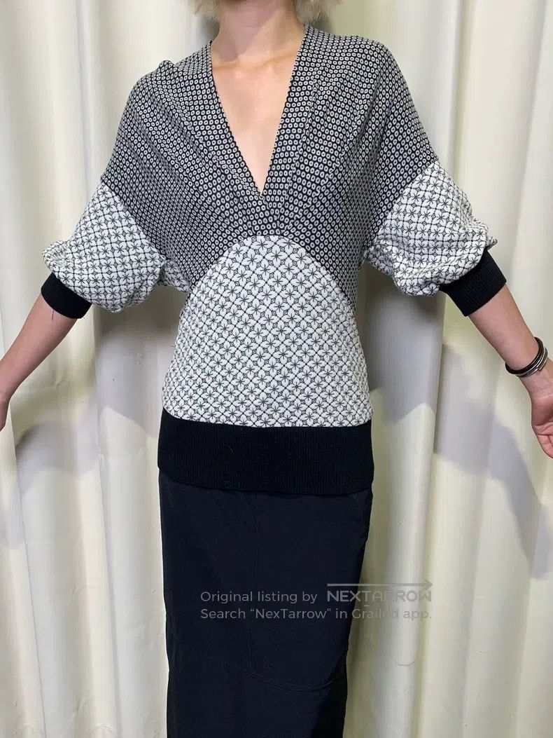 Kenzo Kenzo Kimono Bat Sleeve Knit Patchwork Top Size S / US 4 / IT 40 - 5 Thumbnail