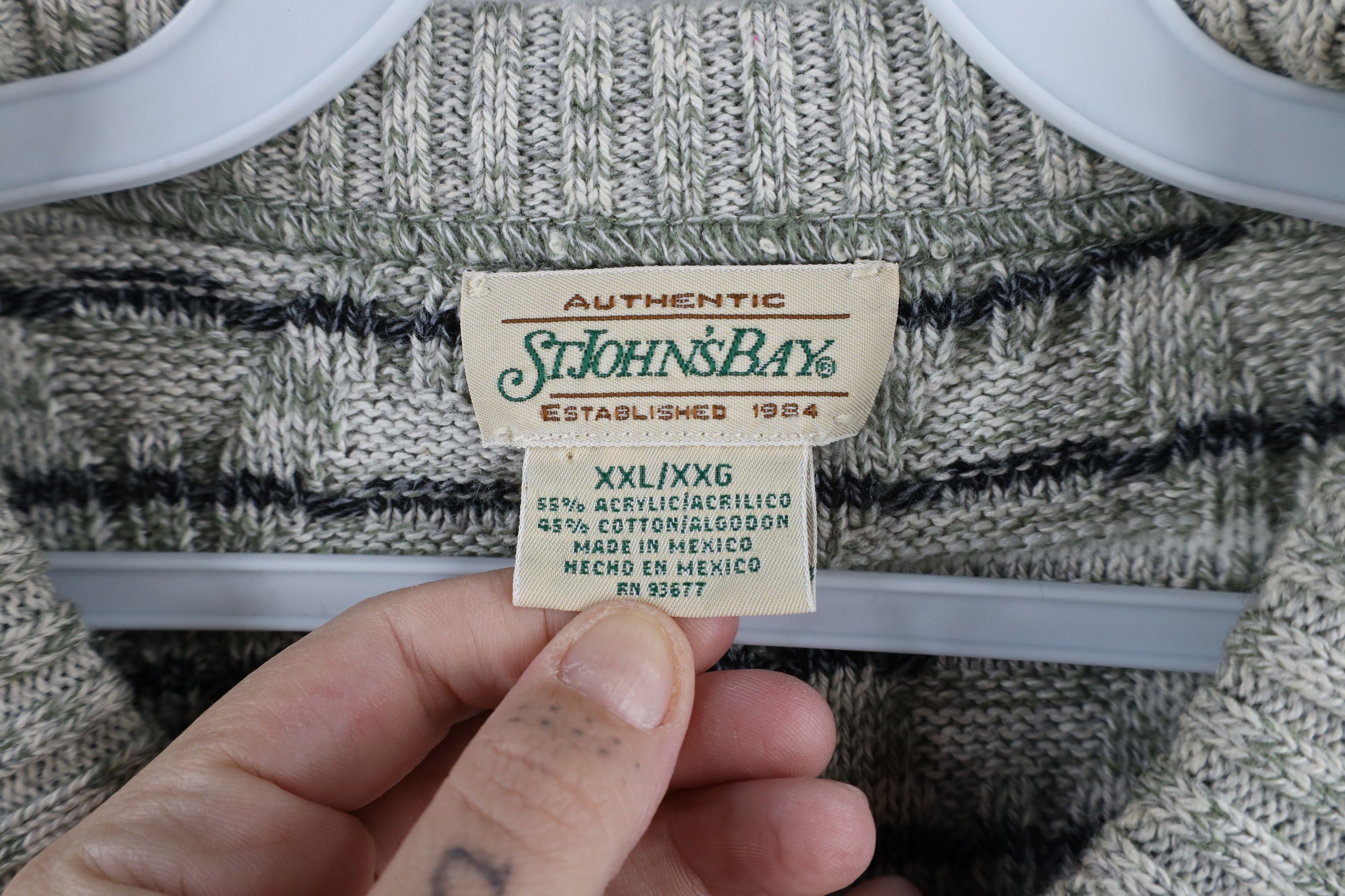Vintage Vintage 90s Streetwear Knit Cross Weave Cosby Dad Sweater Size US XXL / EU 58 / 5 - 6 Thumbnail