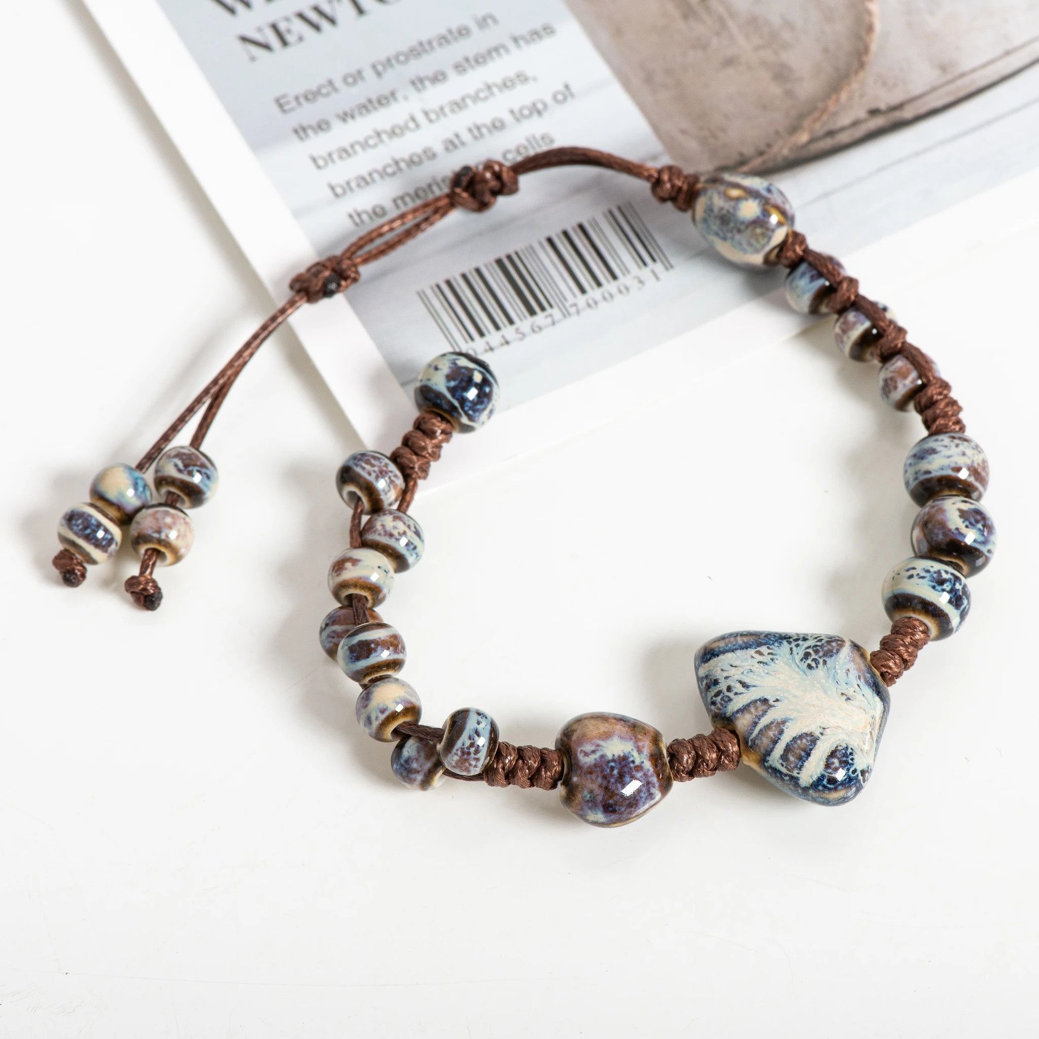 Handmade Butterfly Shell Ceramic Bracelet Jewelry Gift For Her Size ONE SIZE - 9 Thumbnail