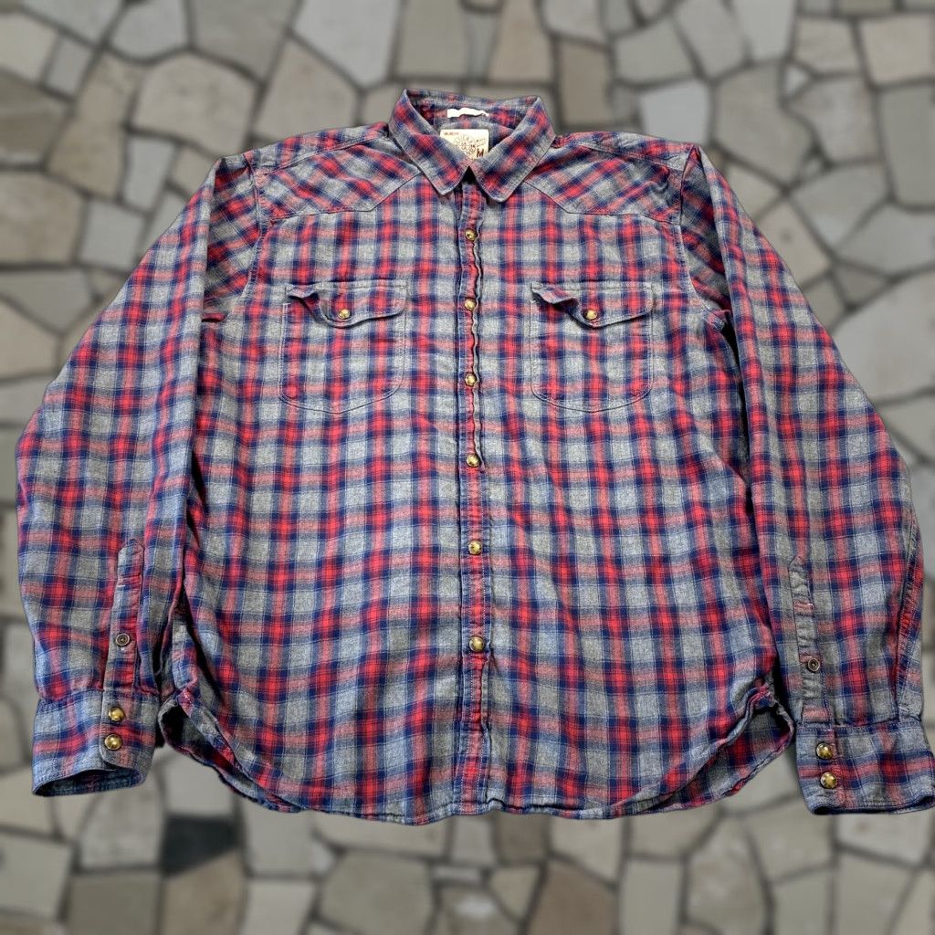 Lucky Brand Lucky Brand Shirt Men M Gray Red Flannel Pearl Snap Lightweight Western Plaid Button-Up Casual, Travel All Seasons, Pockets Mens Size US M / EU 48-50 / 2 - 1 Thumbnail