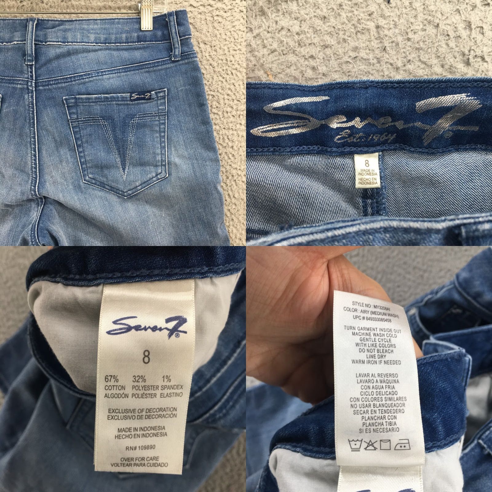 Vintage Seven Bermuda Shorts Womens 8 Blue Denim Mid Rise Casual Zip Fly Shirt (incorrect) Size 30" / US 8 / IT 44 - 9 Thumbnail