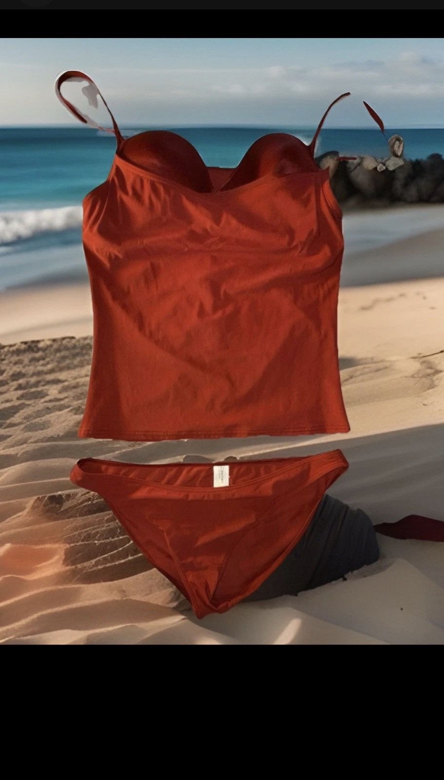 Calvin Klein Calvin Klein Sculpting Lycra Swim Set - Terracotta Sz 16 Size XL / US 12-14 / IT 48-50 - 1 Thumbnail