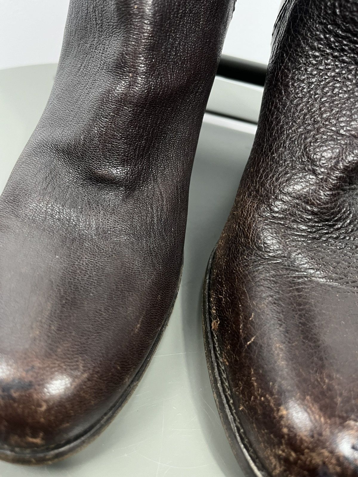 Prada Prada Brown Leather Knee High Boots Block Heel Vintage EU 36 Size US 5 / IT 35 - 8 Thumbnail