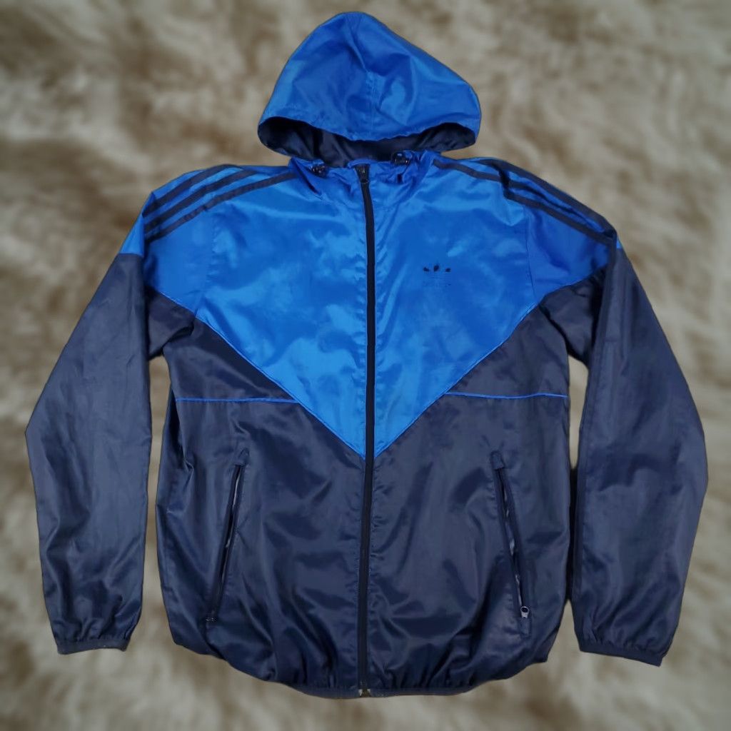Adidas Adidas Jacket Mens Small Blue Full Zip Hooded Windbreaker Shirt? Size US S / EU 44-46 / 1 - 1 Thumbnail