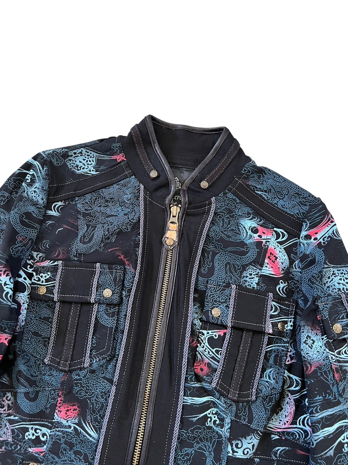 If Six Was Nine × Japanese Brand × Le Grande Bleu (L.G.B.) Ozz Croce 🇯🇵 Dragon Motif Goth Zipper Jacket Size S / US 4 / IT 40 - 3 Thumbnail