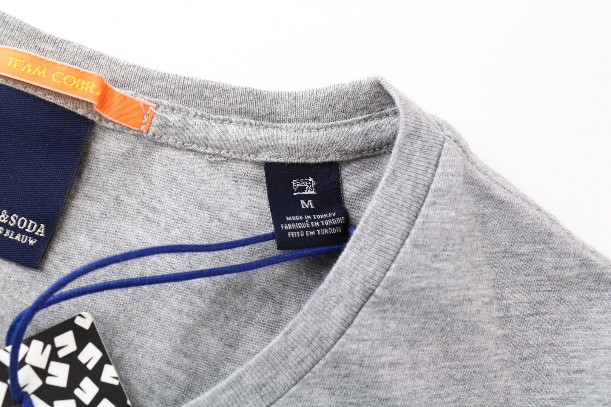 Scotch & Soda AMS BLAUW M Grey Cotton Short Sleeve T-Shirt 74412 Size US M / EU 48-50 / 2 - 5 Thumbnail