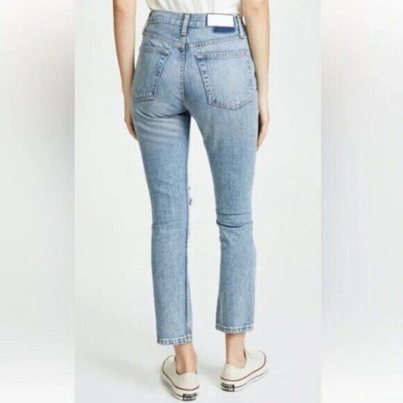 RE/DONE Re/Done (Levi’s) High Rise Straight Distressed Jeans - 27" Size 27" / US 4 / IT 40 - 13 Thumbnail